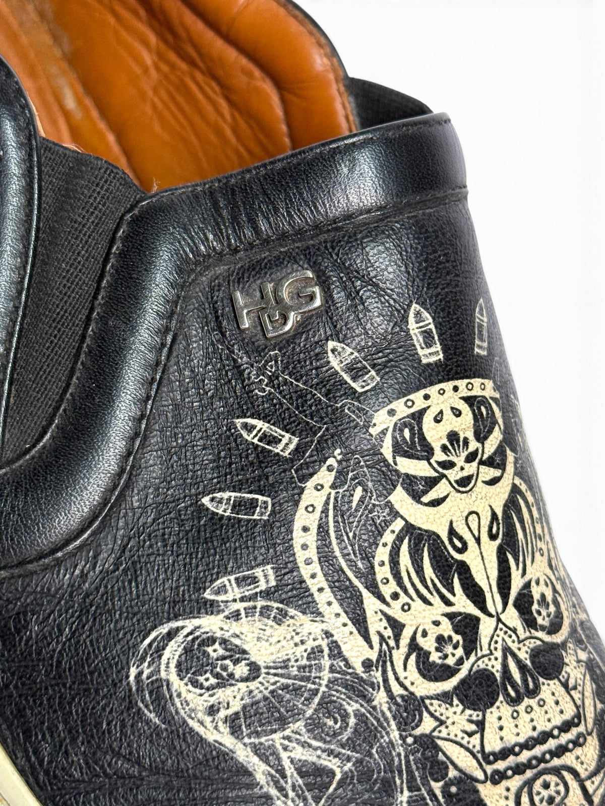 Givenchy Leather Skull Tattoo Slip-On Sneakers (43)