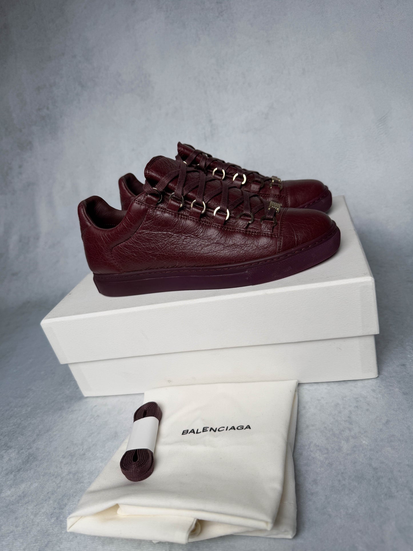 Balenciaga Arena Low Burgundy Red (37)