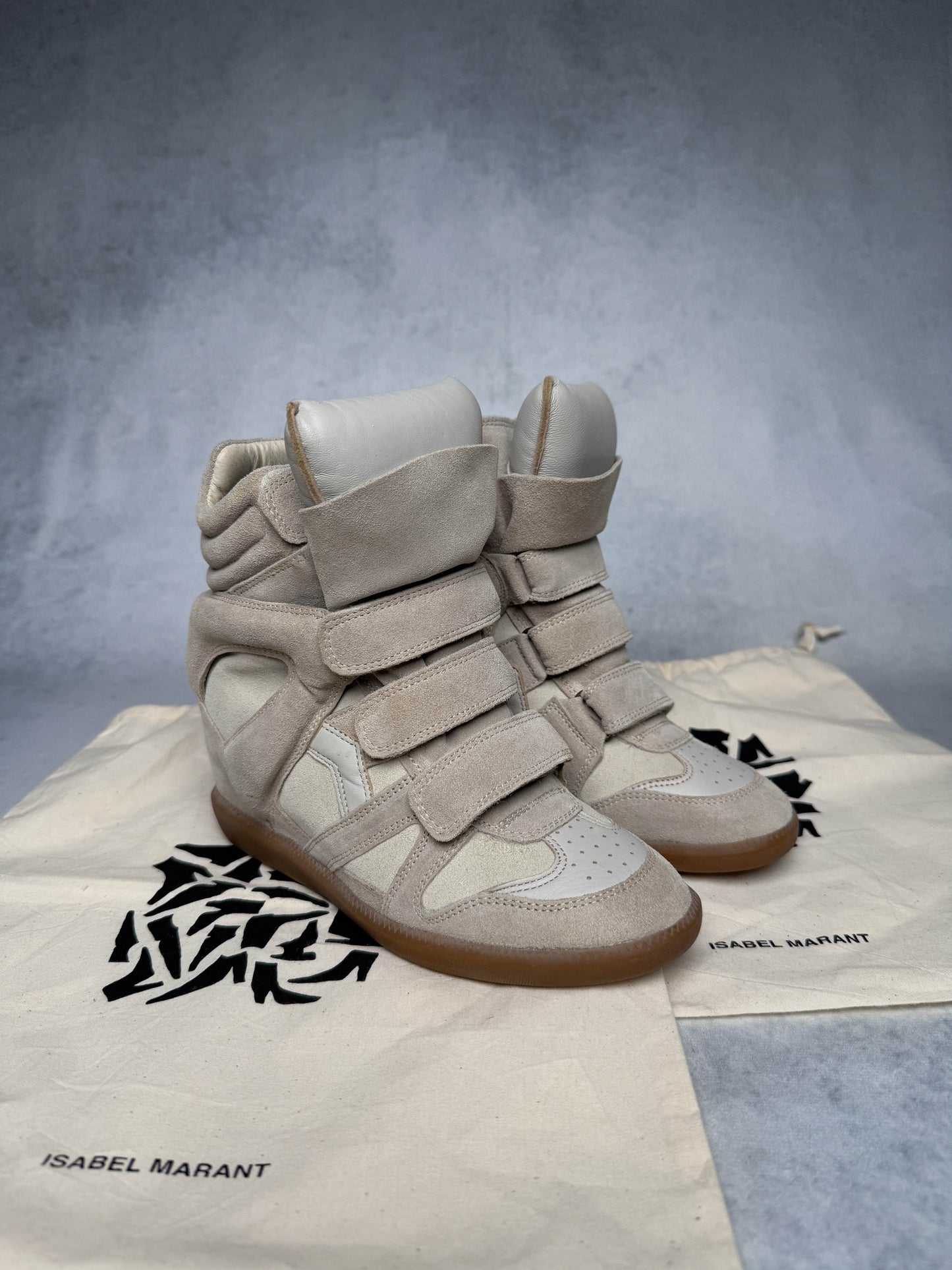 Isabel Marant Bekett Wedge Sneaker Beige/White (37)