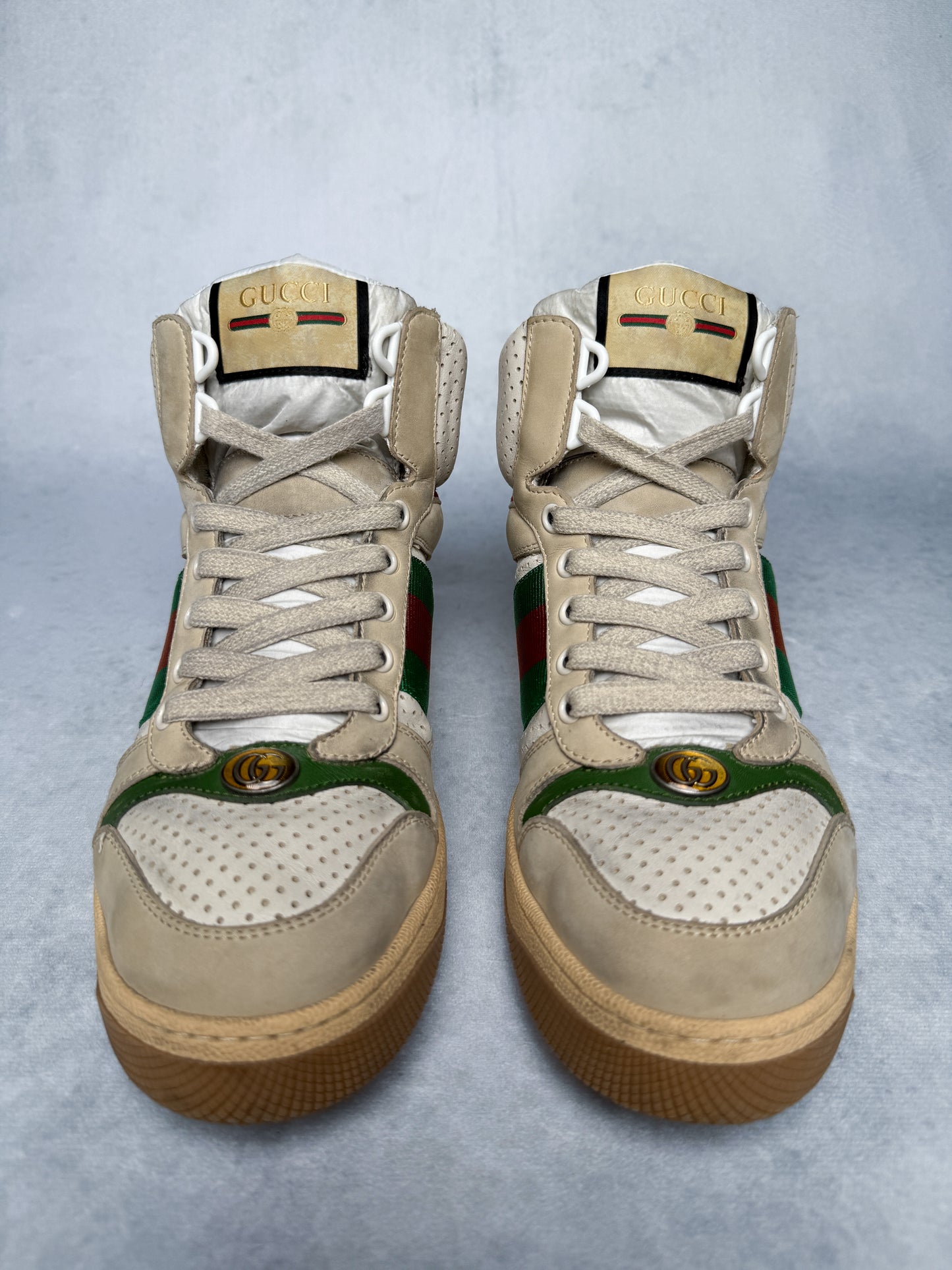 Gucci Screener High-Top Distressed (38.5)