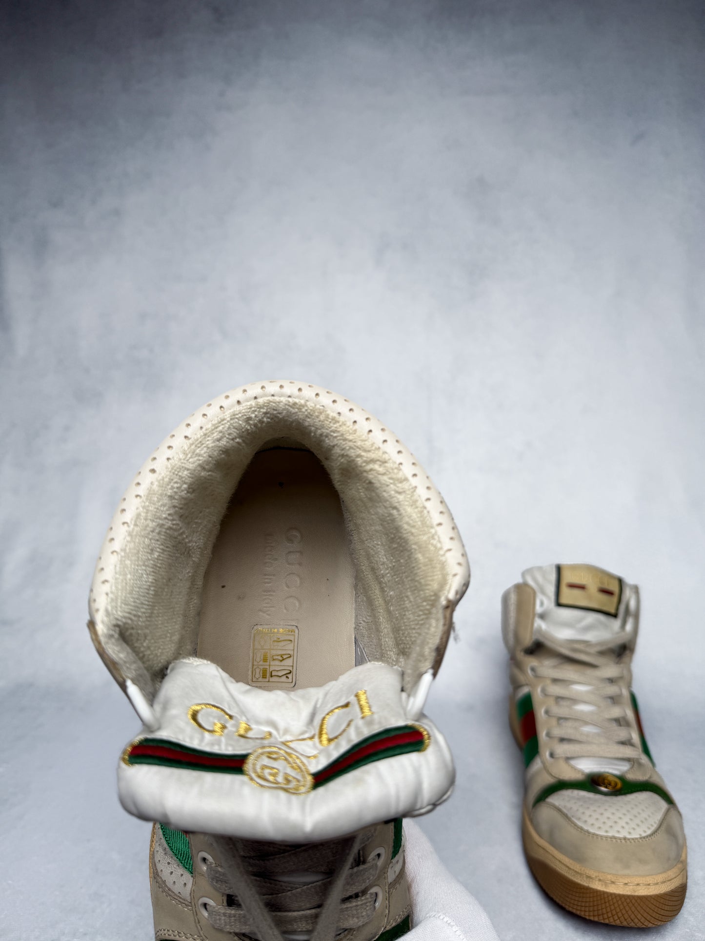 Gucci Screener High-Top Distressed (38.5)