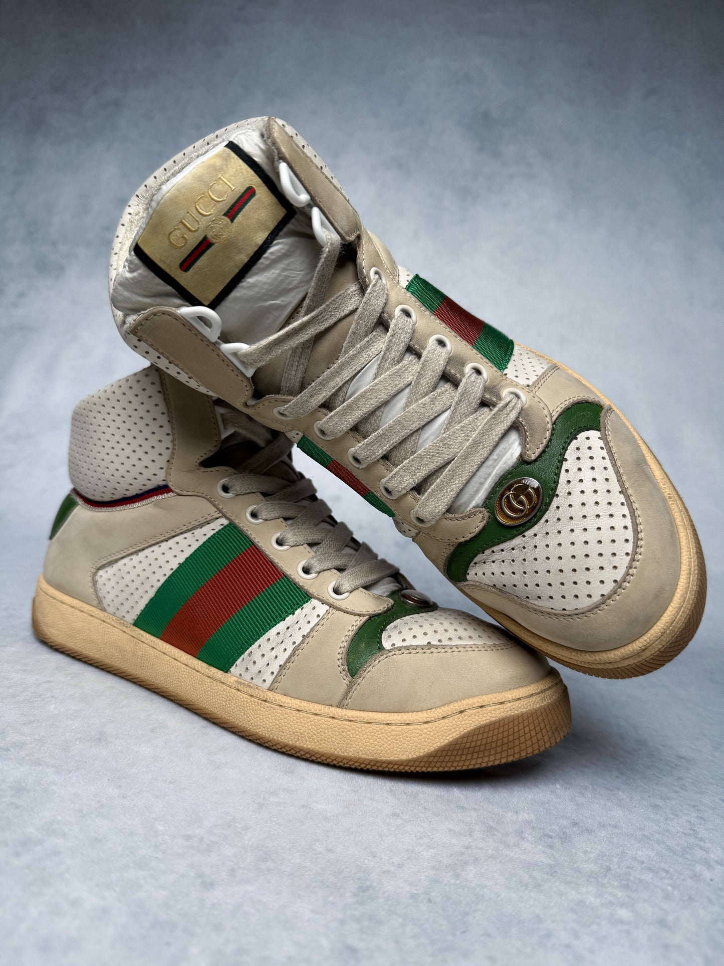 Gucci Screener High-Top Distressed (38.5)