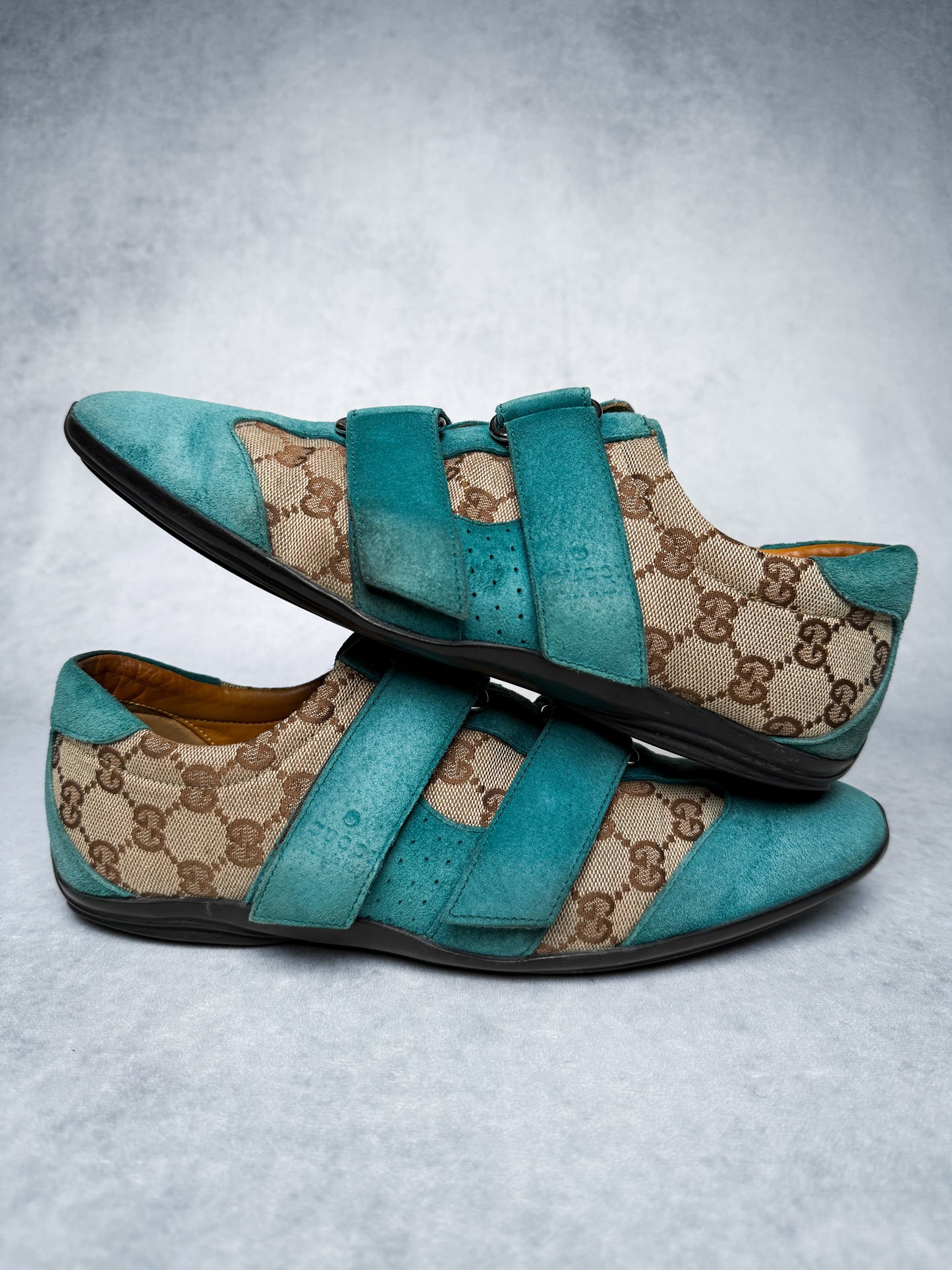 Gucci Vintage Monogram Sneaker Suede/Canvas Turquoise (41)