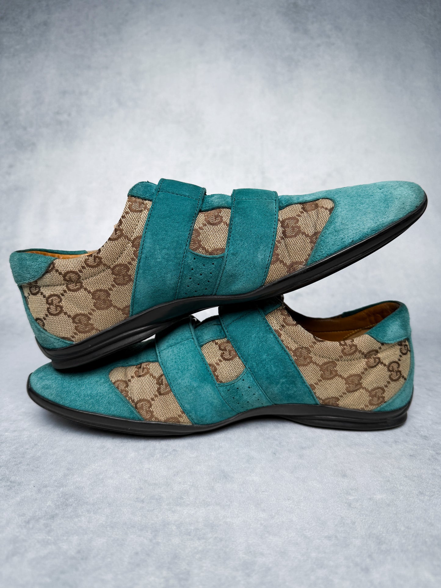 Gucci Vintage Monogram Sneaker Suede/Canvas Turquoise (41)