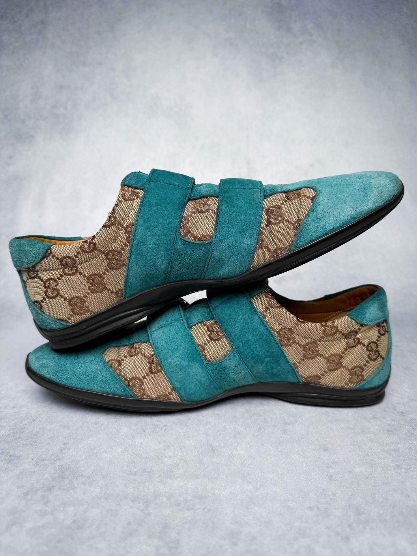 Gucci Vintage Monogram Sneaker Suede/Canvas Turquoise (41)