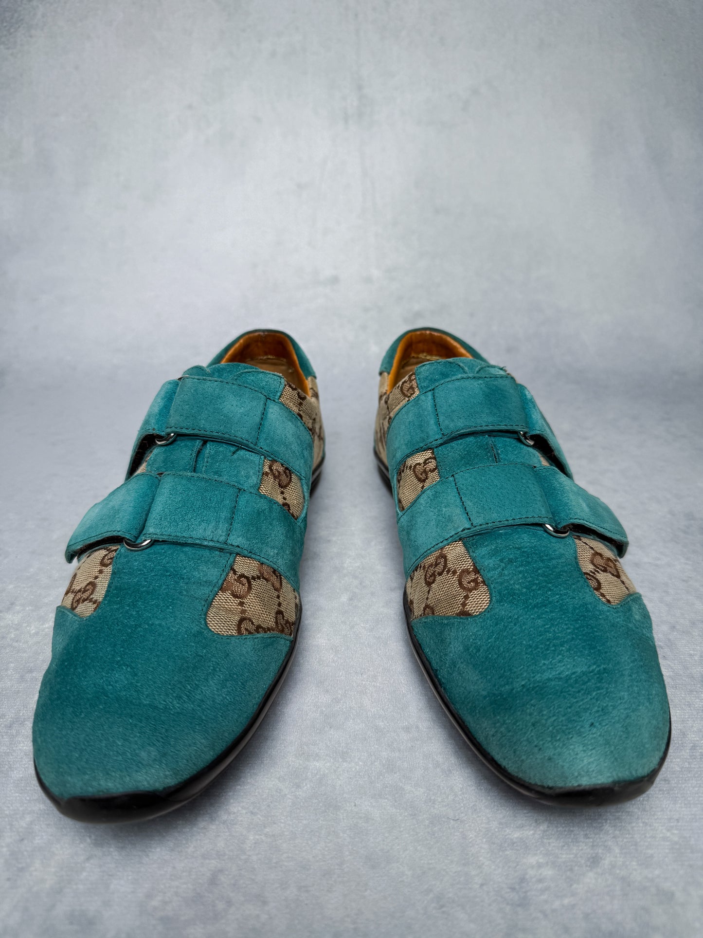 Gucci Vintage Monogram Sneaker Suede/Canvas Turquoise (41)