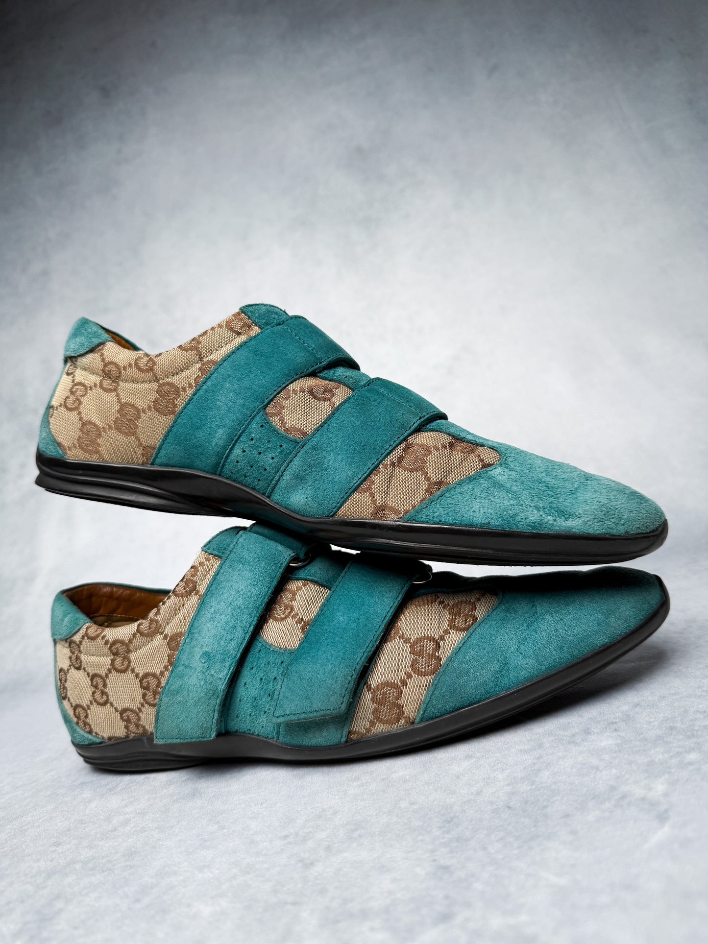 Gucci Vintage Monogram Sneaker Suede/Canvas Turquoise (41)