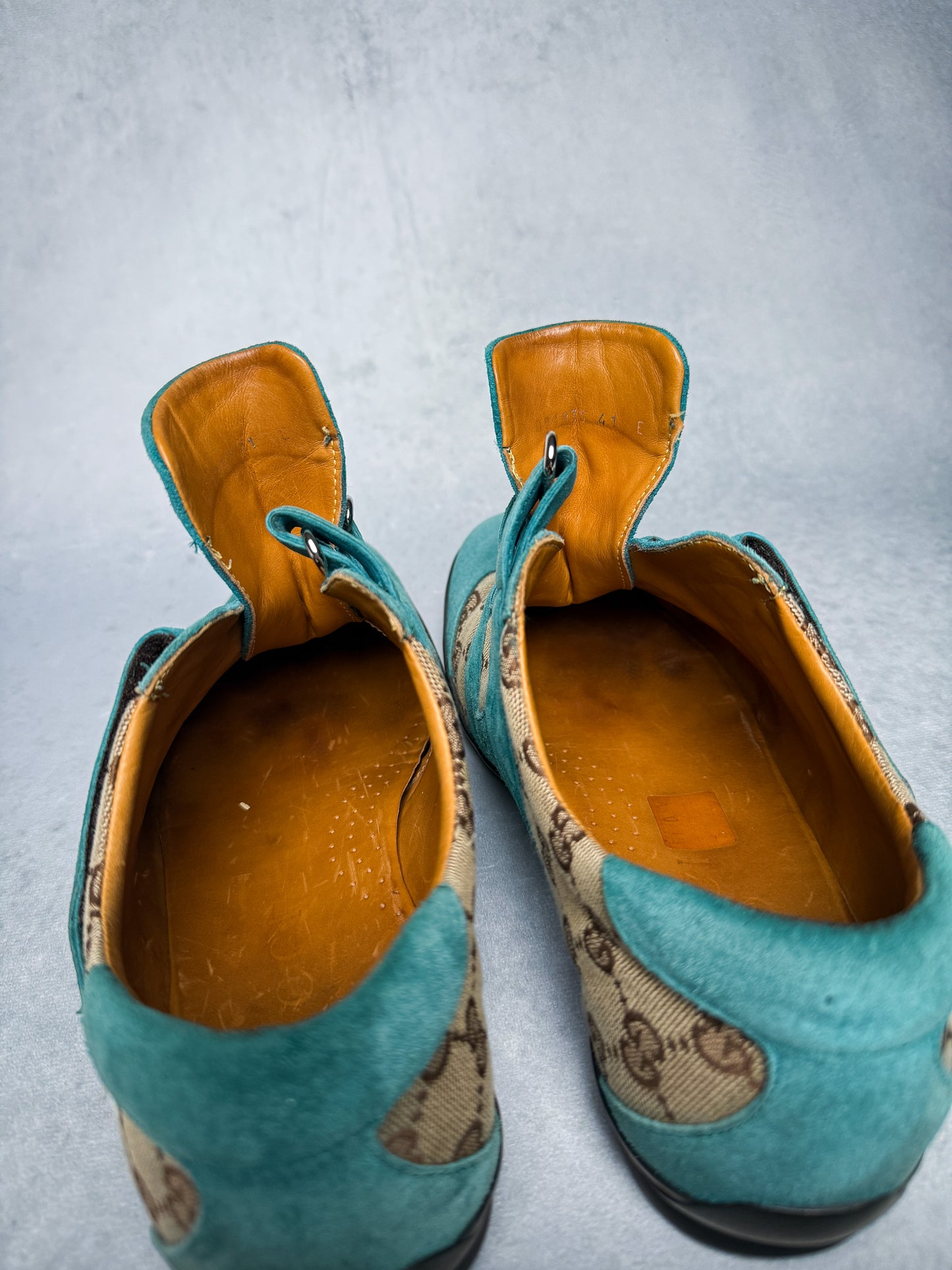 Gucci Vintage Monogram Sneaker Suede/Canvas Turquoise (41)