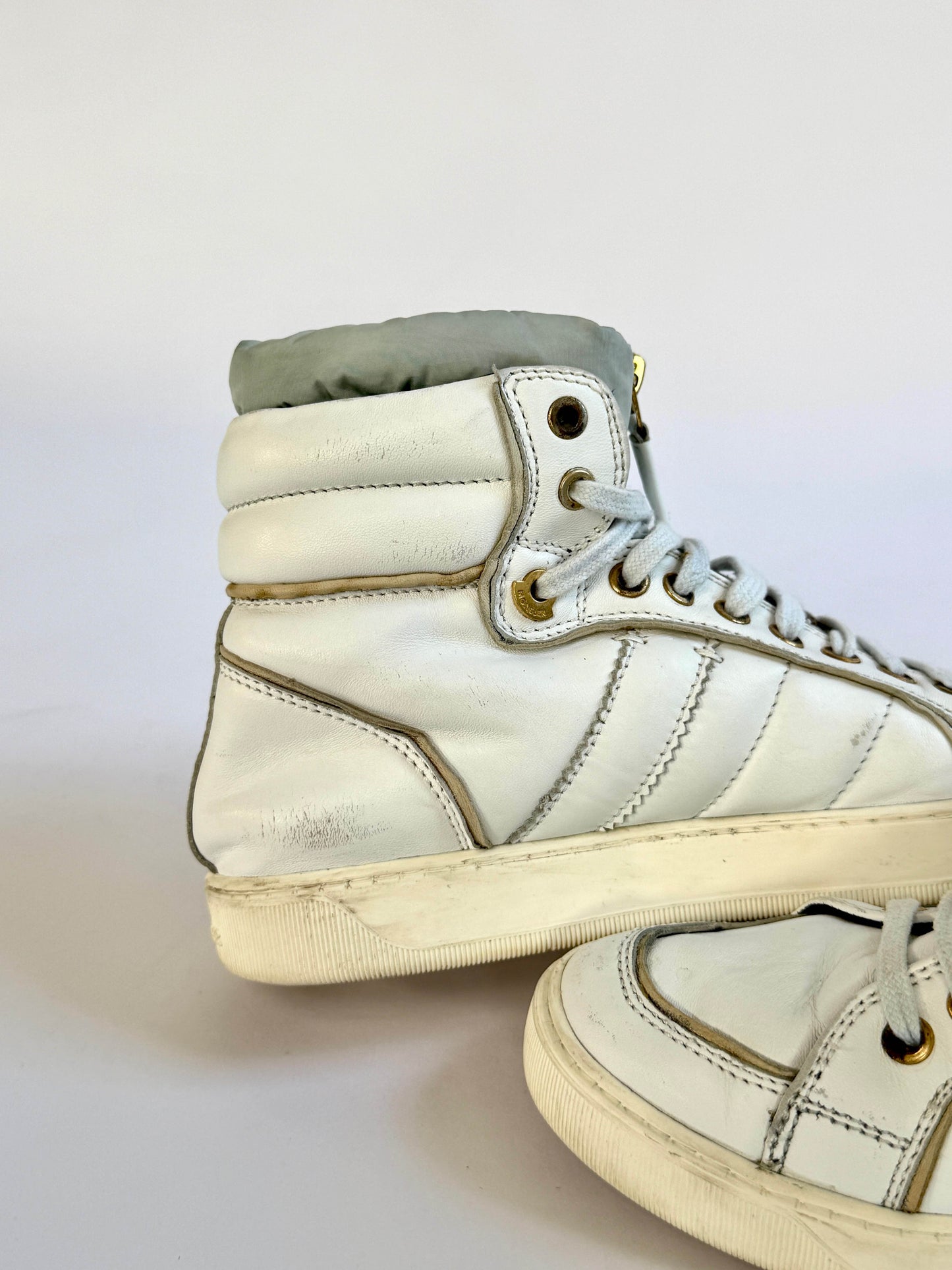 Moncler Hybrid Leather High-Top Sneakers (39)