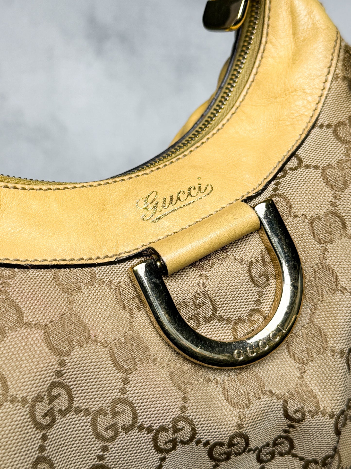 Gucci Vintage Abbey D-Ring Bag Leather/Canvas