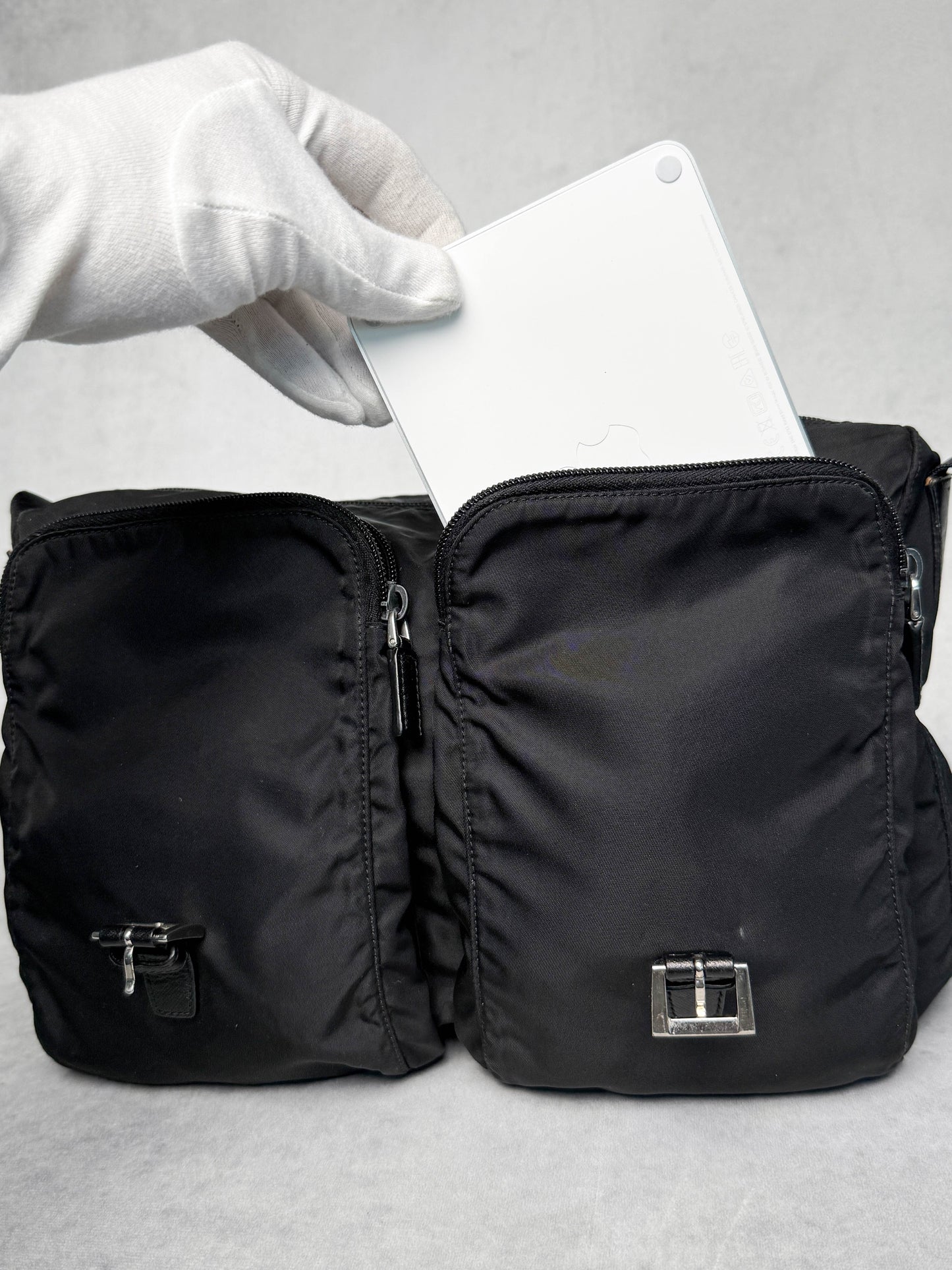 Prada Large Messenger Bag Nylon/Saffiano Leather Black