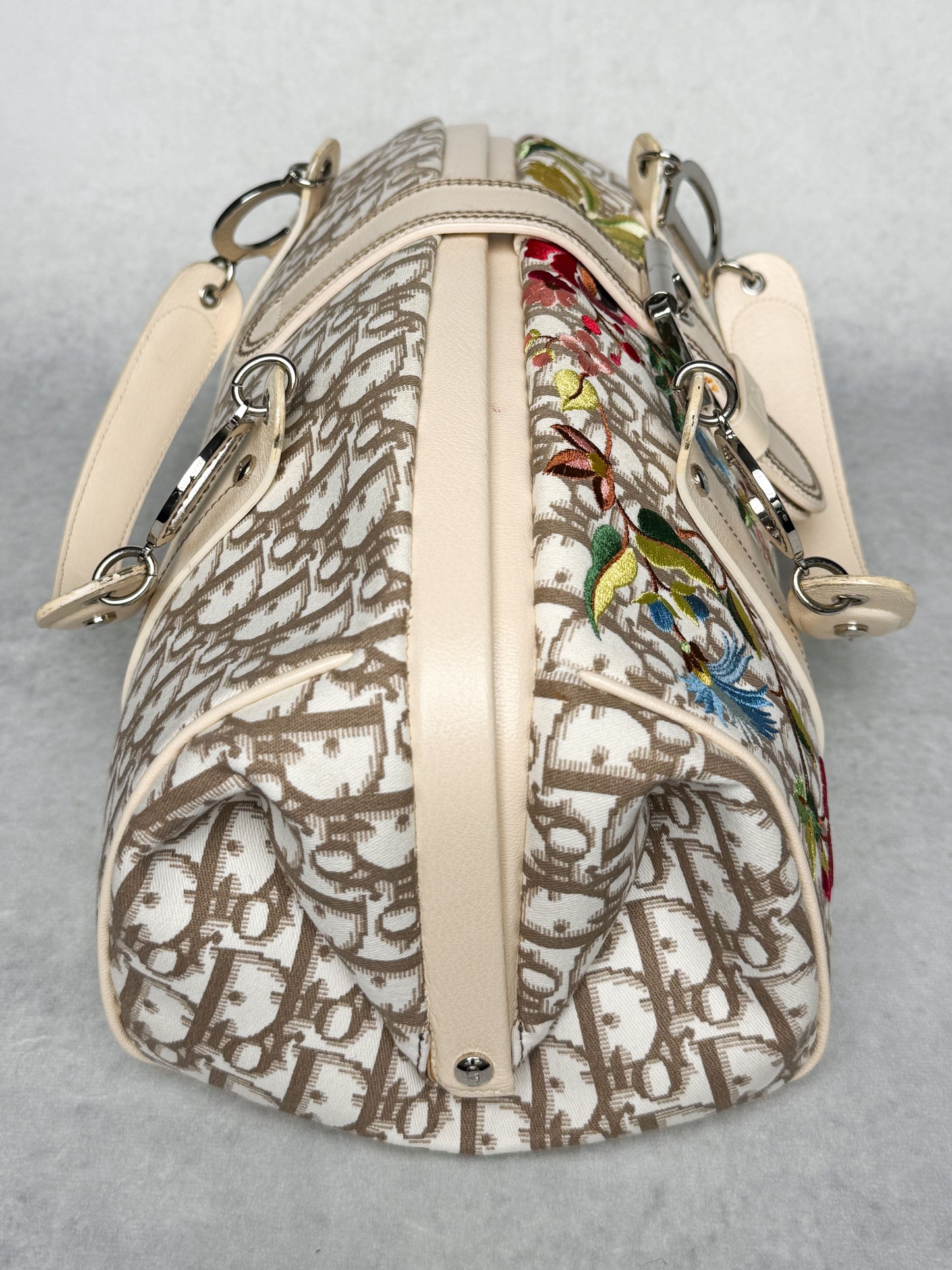 Dior 2005 Diorissimo Floral Embroidered Trotter Bag