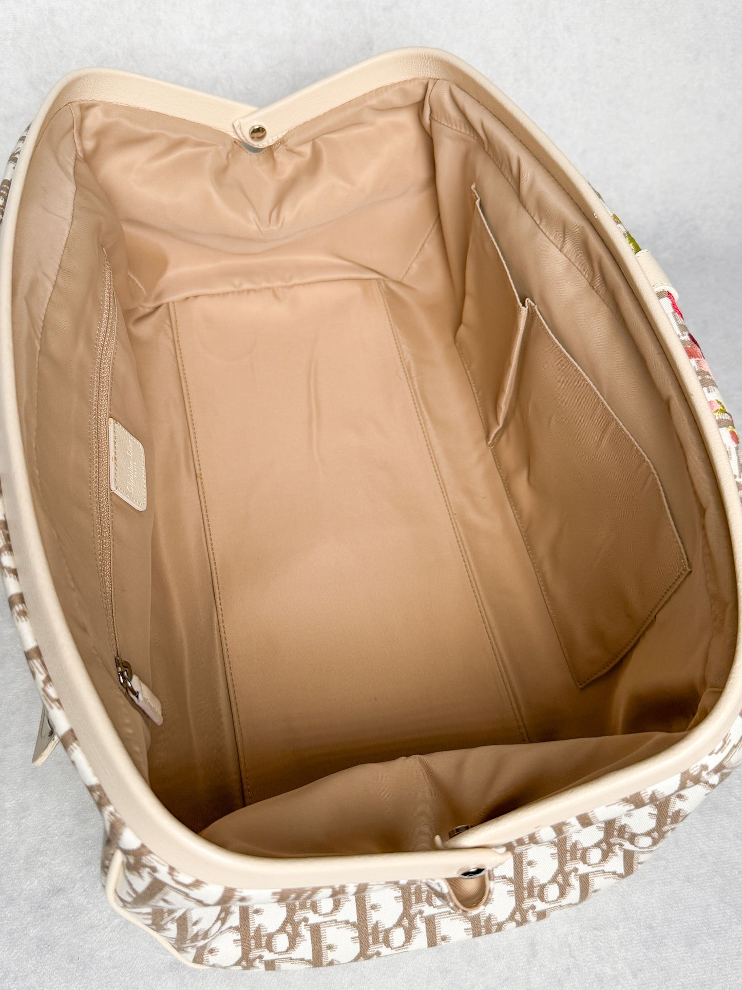 Dior 2005 Diorissimo Floral Embroidered Trotter Bag
