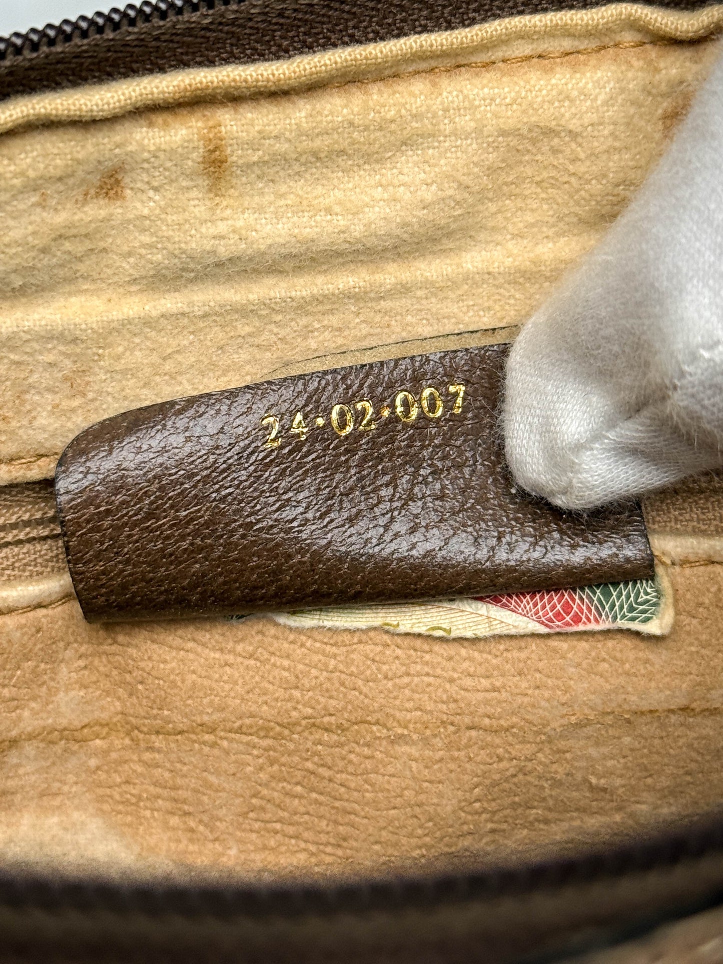Gucci Vintage 70's Boston Handbag Canvas GG