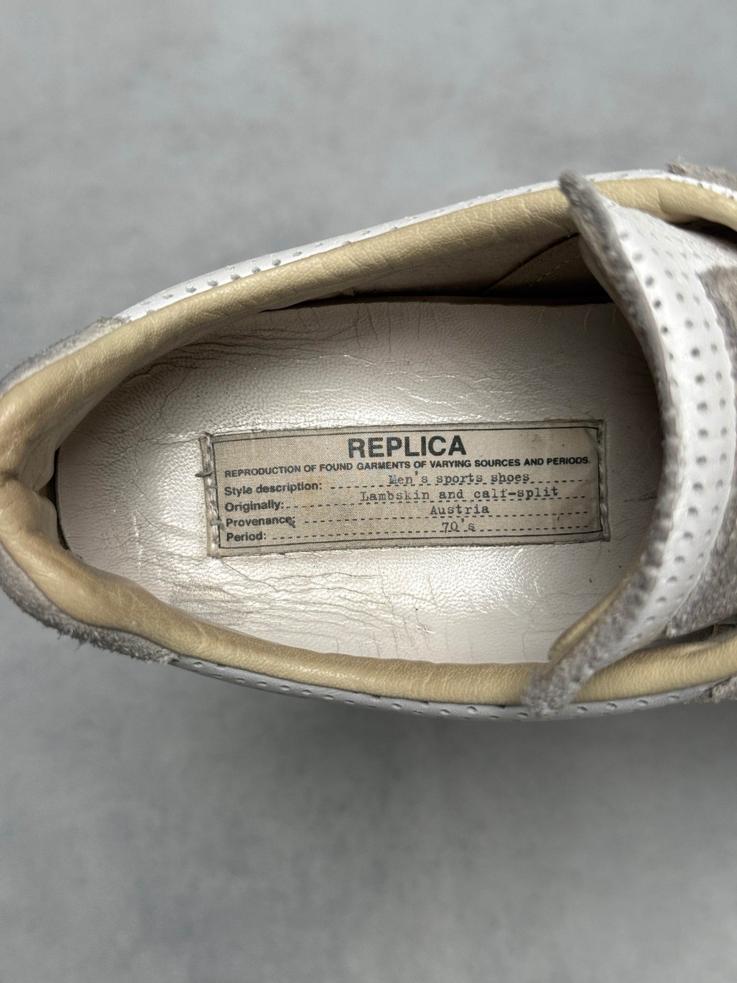 Maison Margiela Replica Low White/Grey Perforated Leather (42)