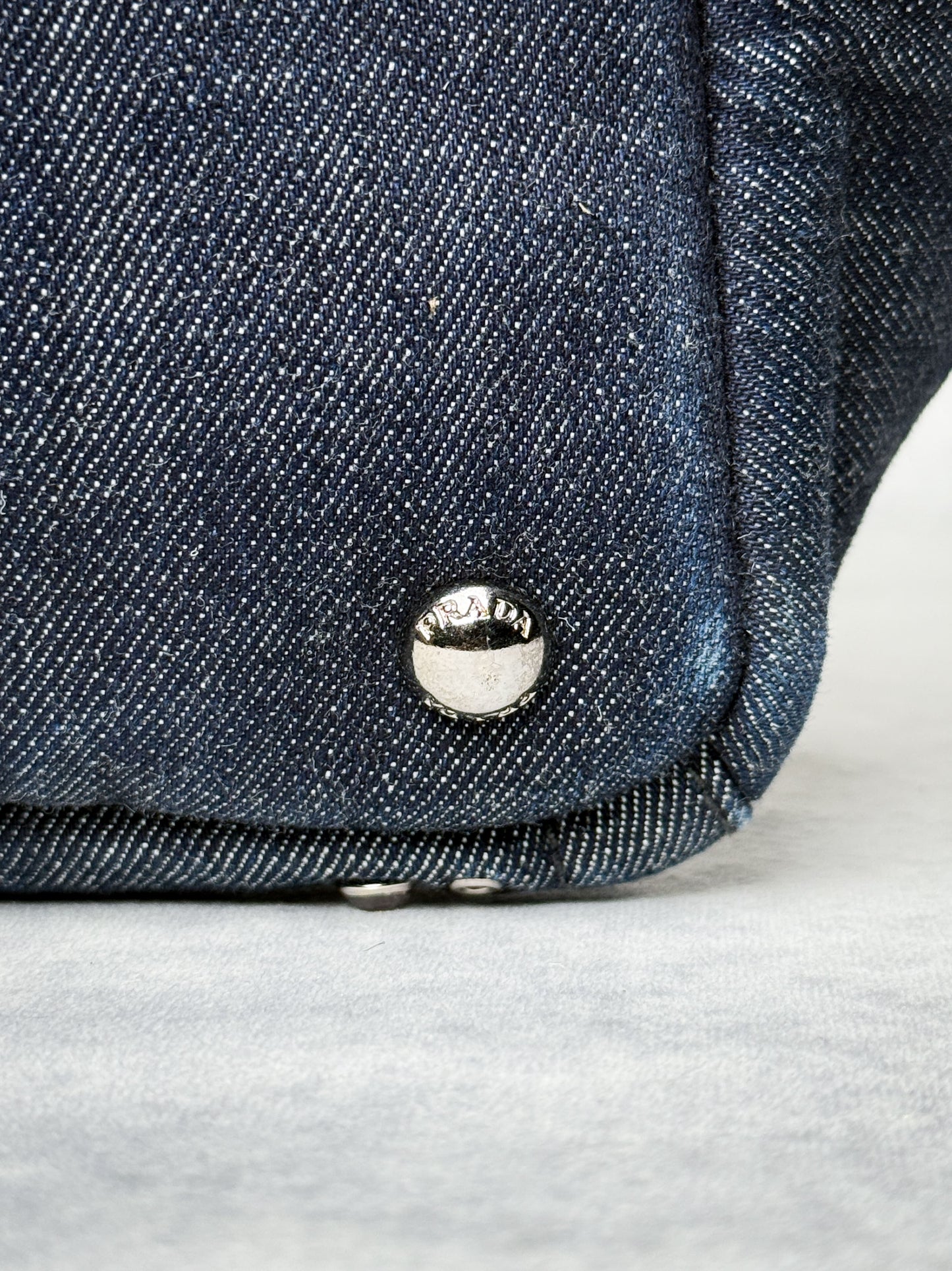 Prada Canapa Denim Tote Bag