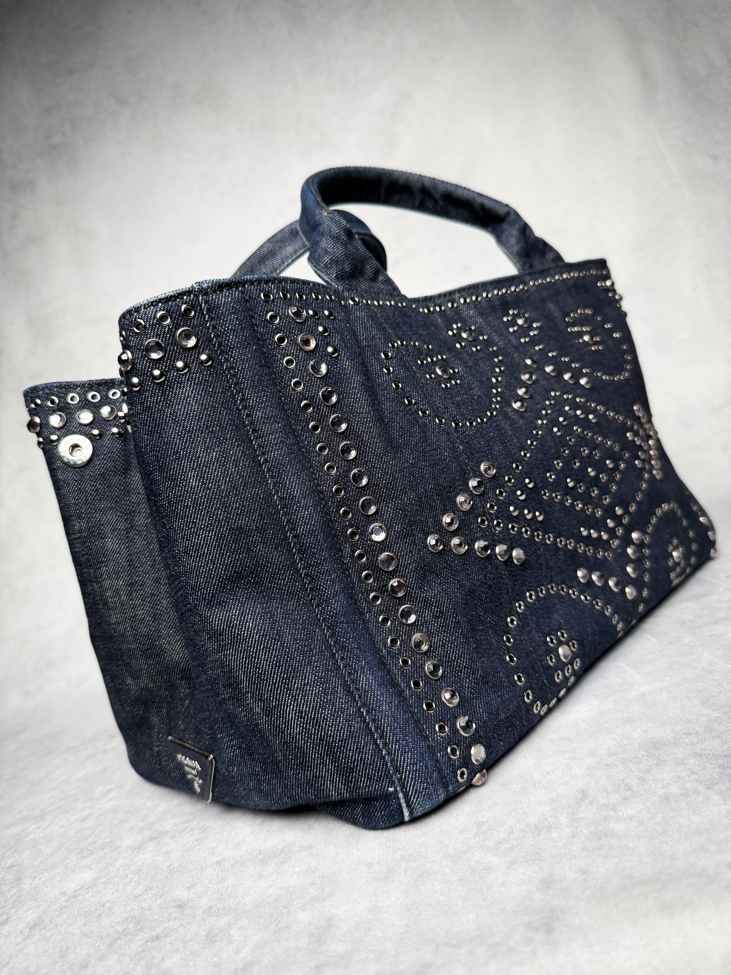 Prada Canapa Denim Tote Bag