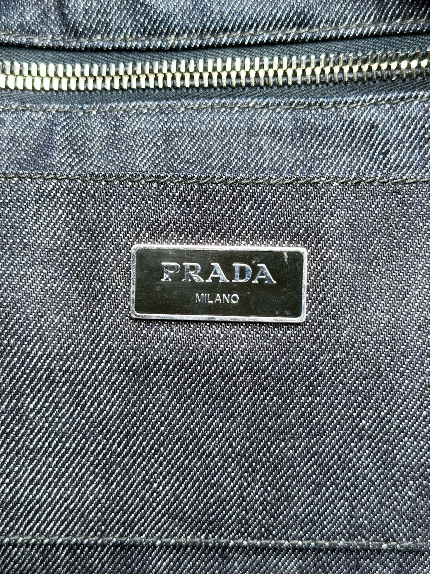 Prada Canapa Denim Tote Bag