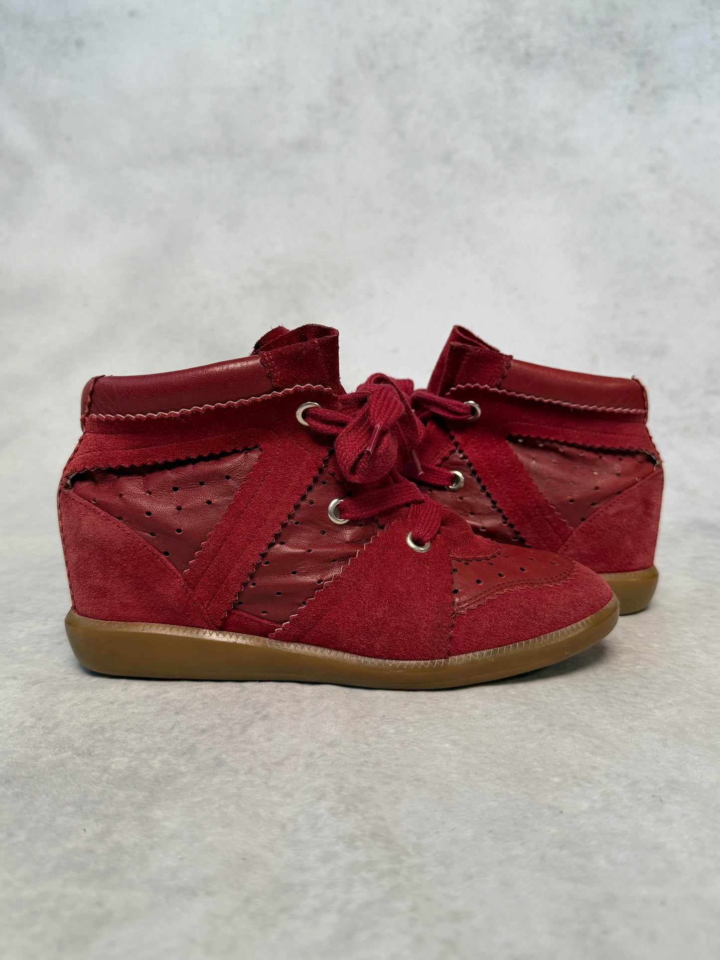 Isabel Marant Bobby Wedge Sneaker Burgundy (39)