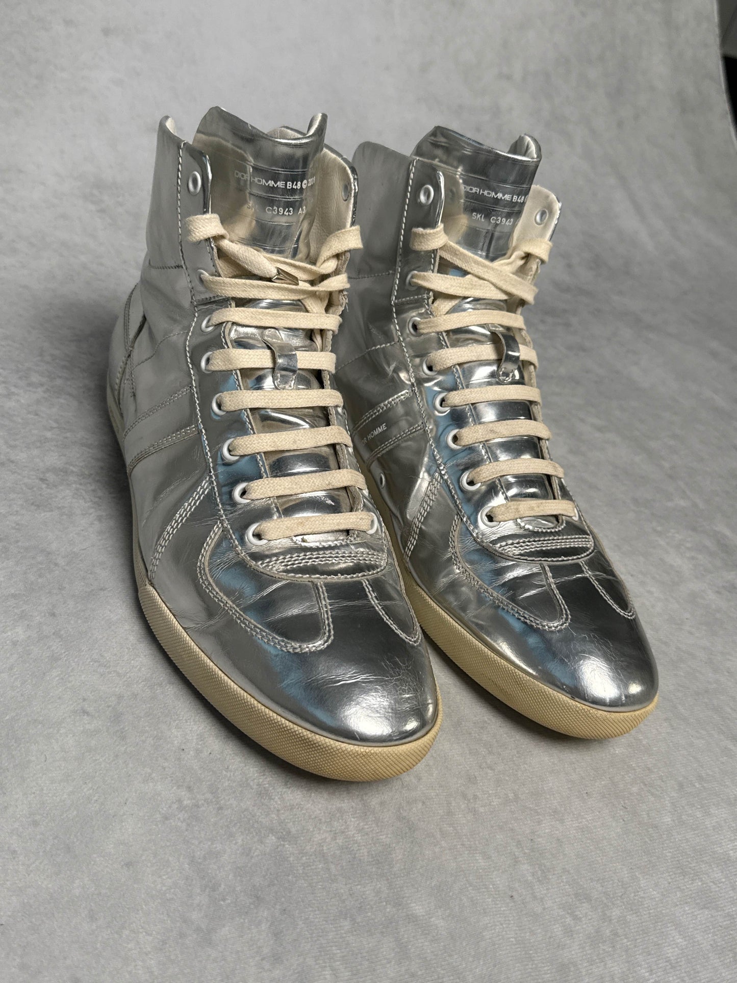 Dior Homme B48 High-Top Sneaker Silver (46)