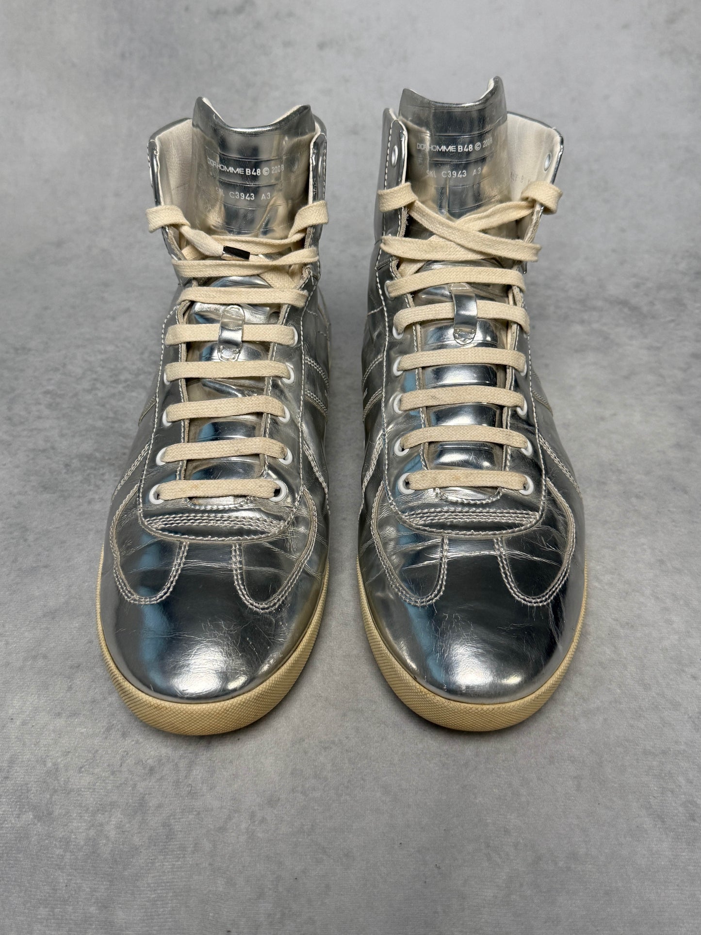 Dior Homme B48 High-Top Sneaker Silver (46)