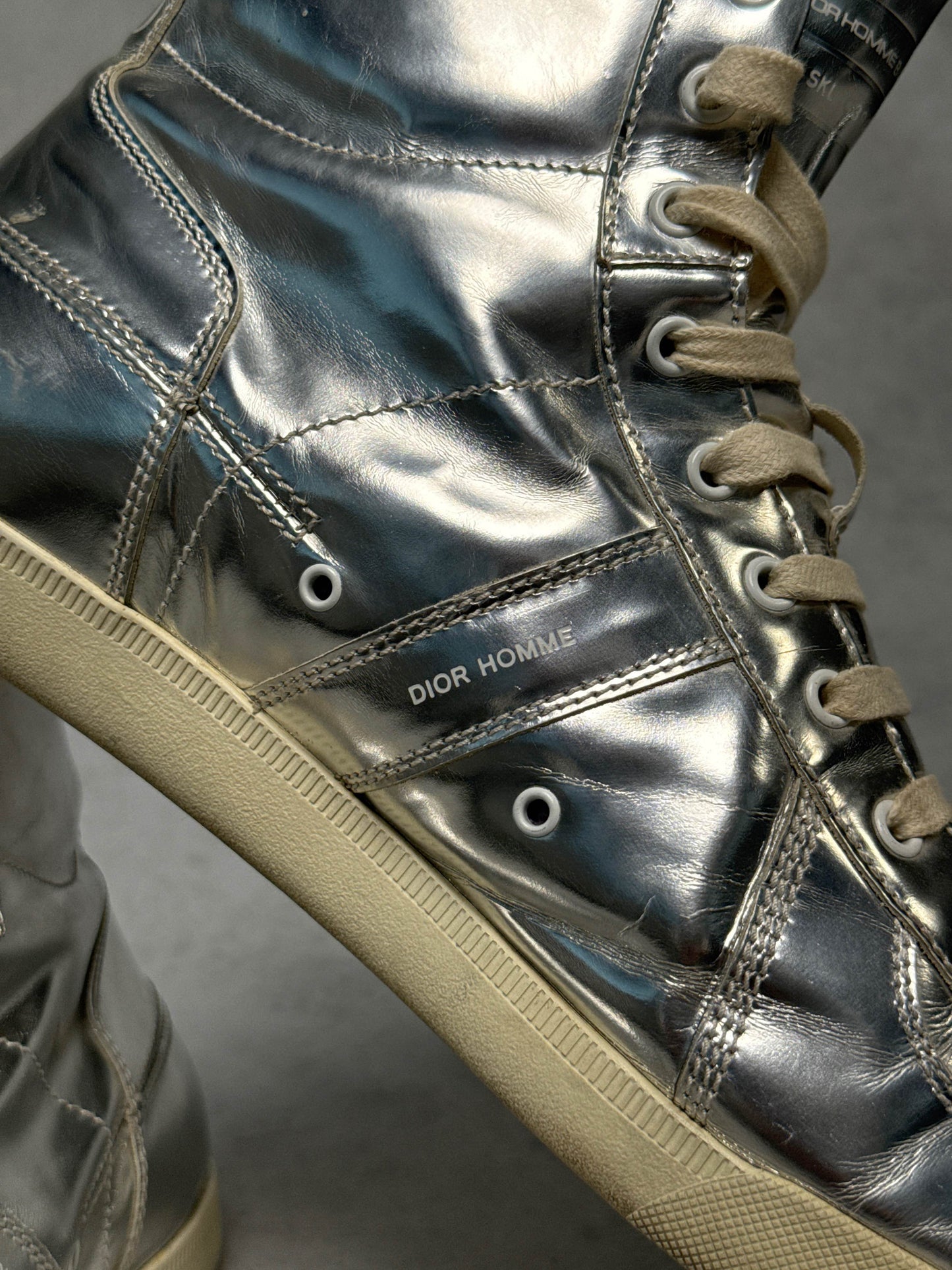 Dior Homme B48 High-Top Sneaker Silver (46)