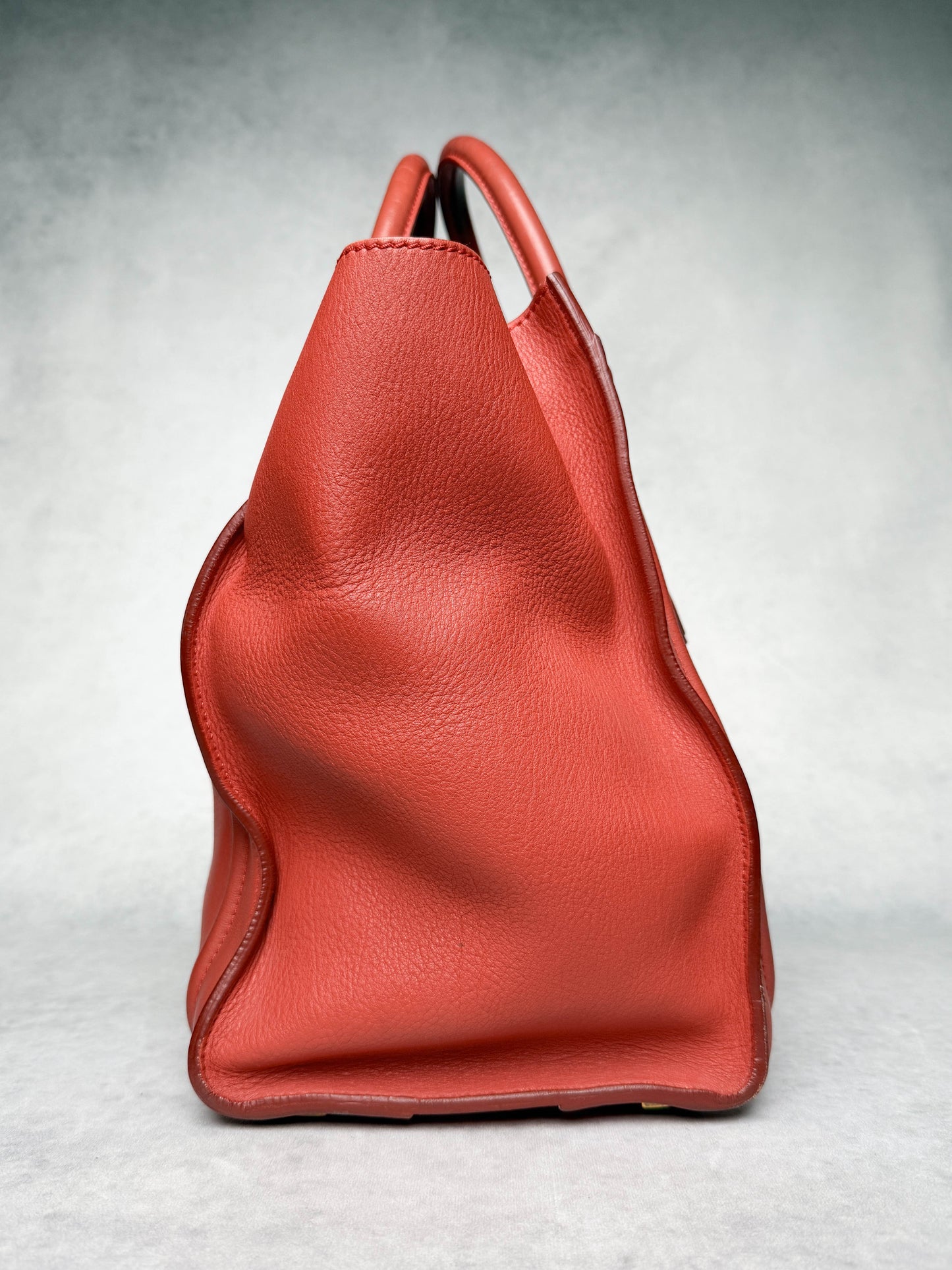 Celine Mini Luggage Leather Handbag Red