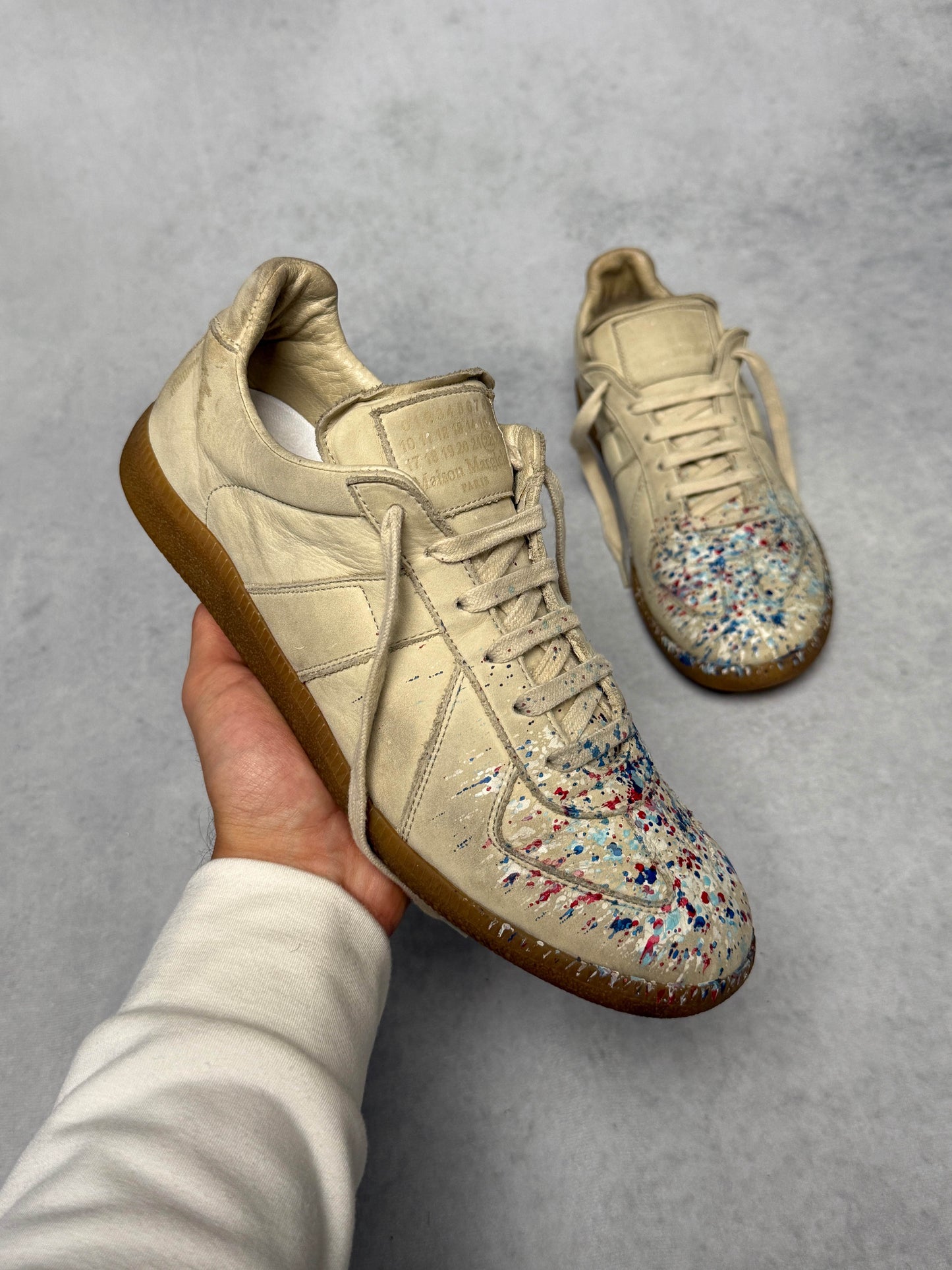 Maison Margiela Replica Low Paint Splatter Cream (40.5)