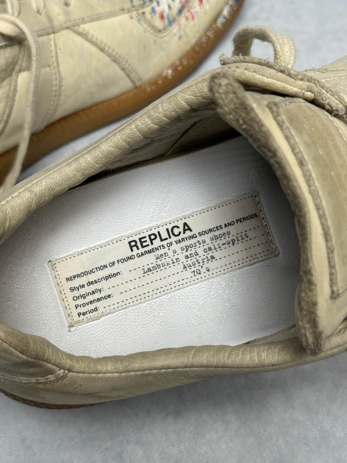 Maison Margiela Replica Low Paint Splatter Cream (40.5)