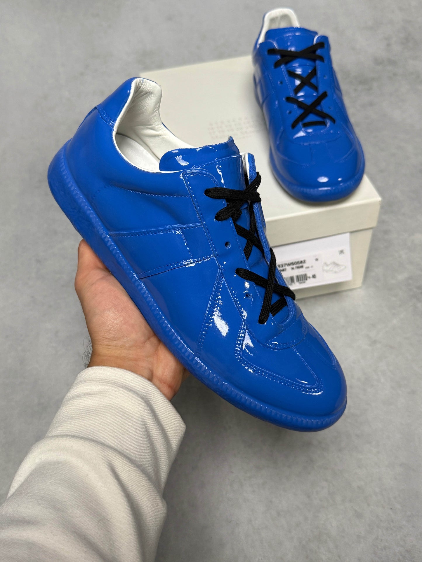 Maion Margiela Replica Low Patent Leather Blue (40)