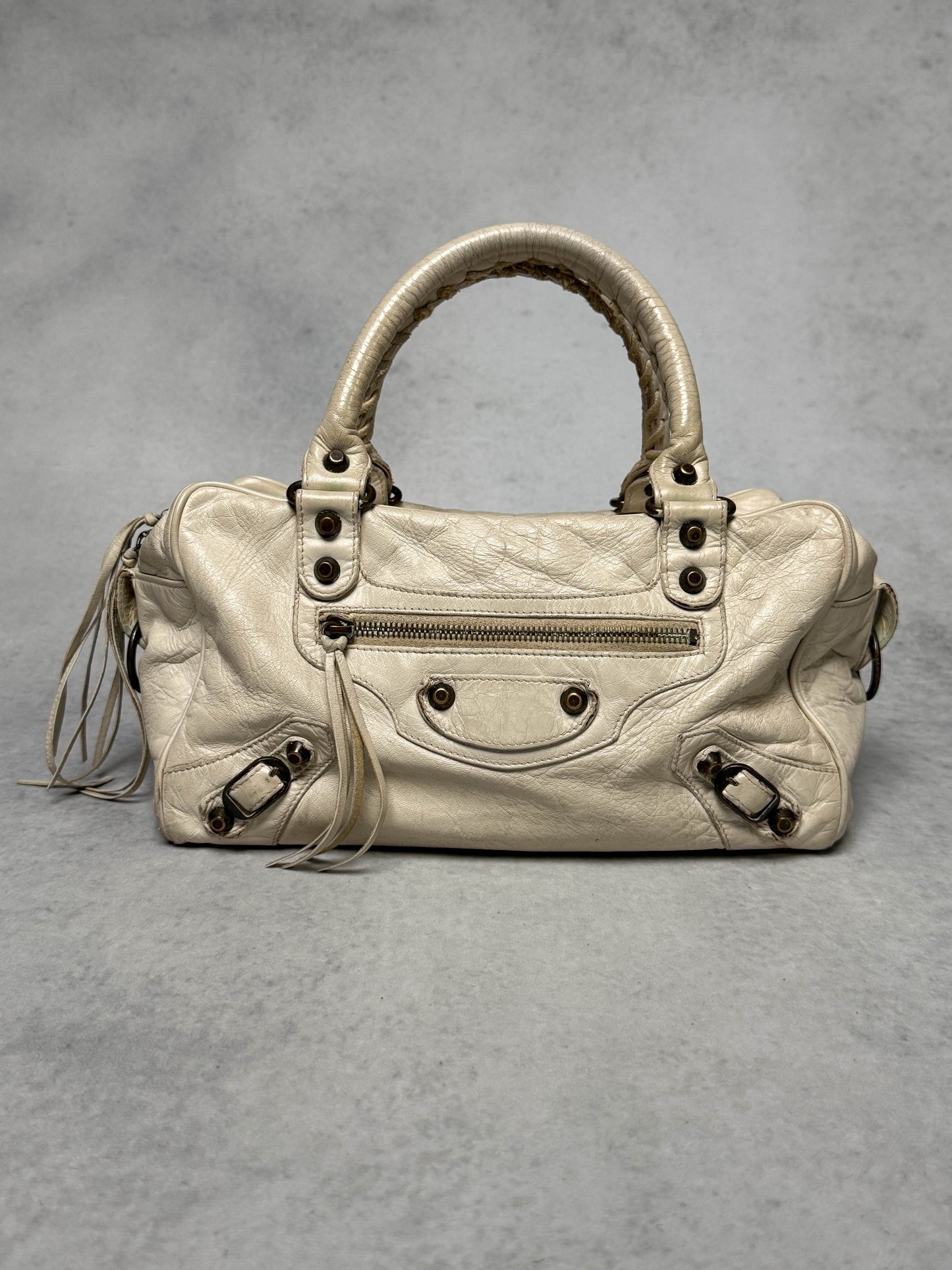 Balenciaga Box Bag White Chevre Leather