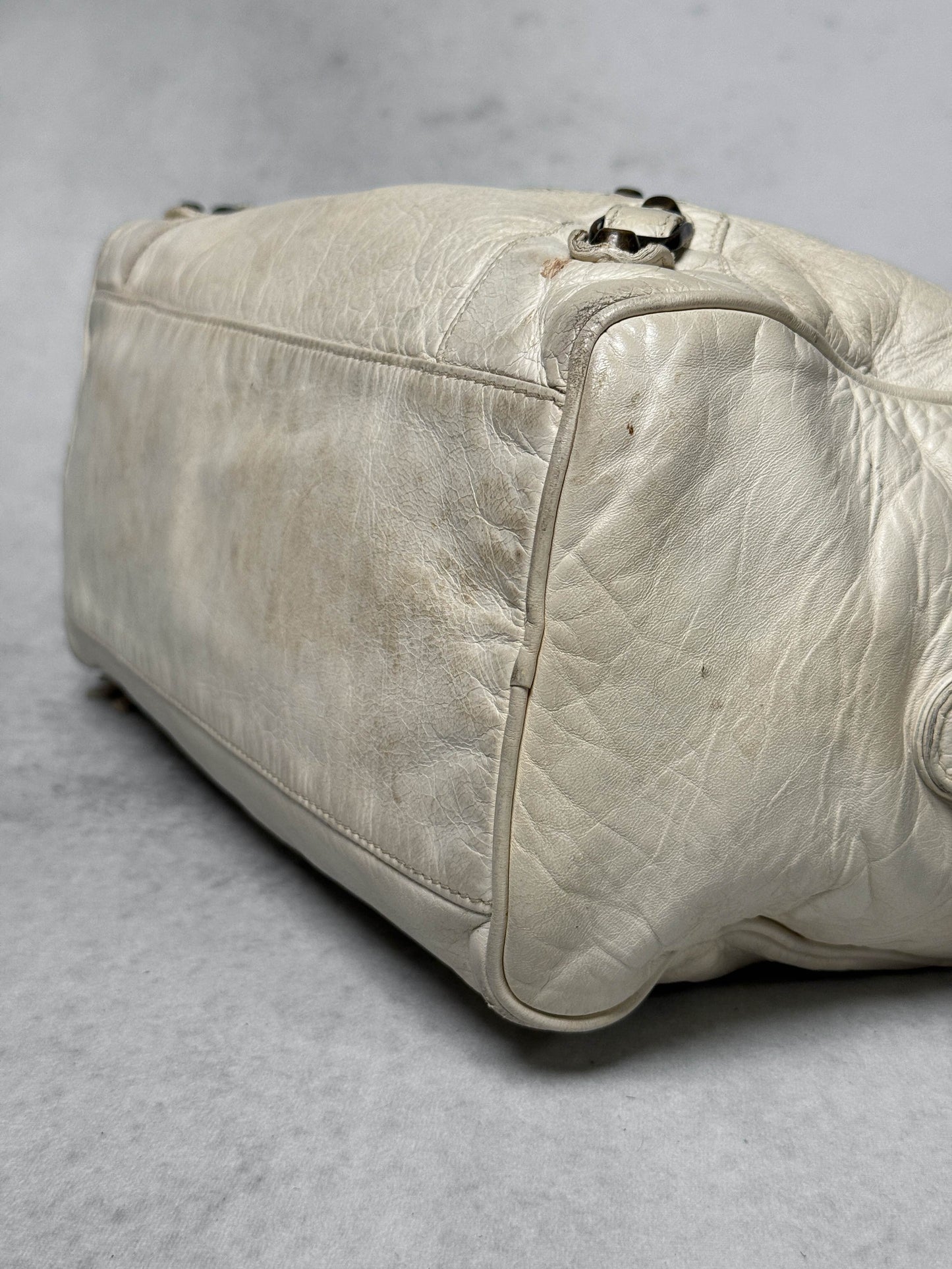 Balenciaga Box Bag White Chevre Leather