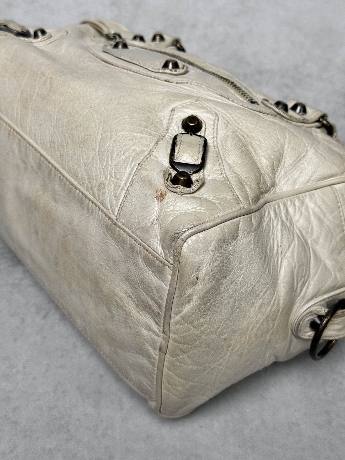 Balenciaga Box Bag White Chevre Leather
