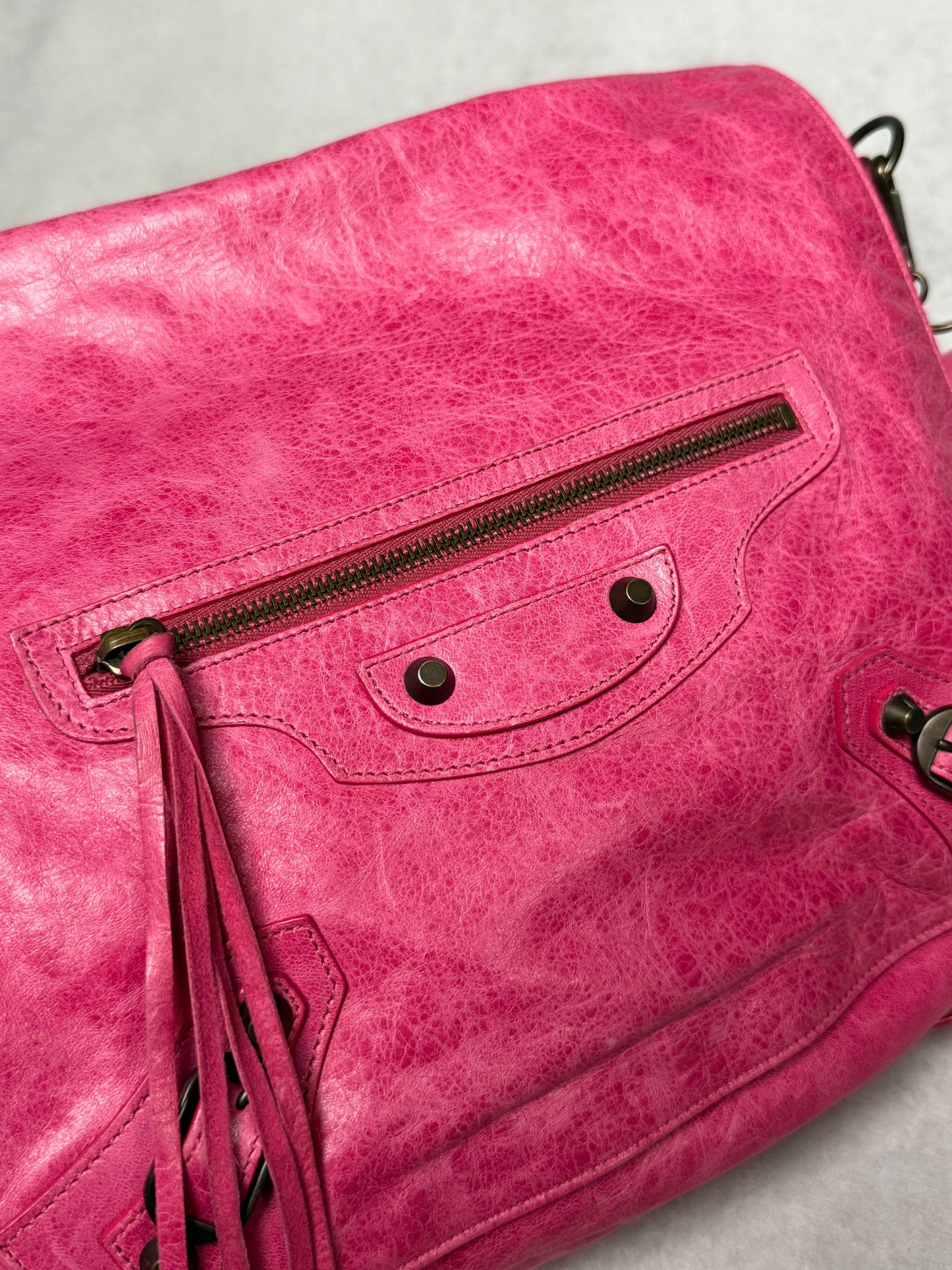 Balenciaga Moto Messenger Bag Pink