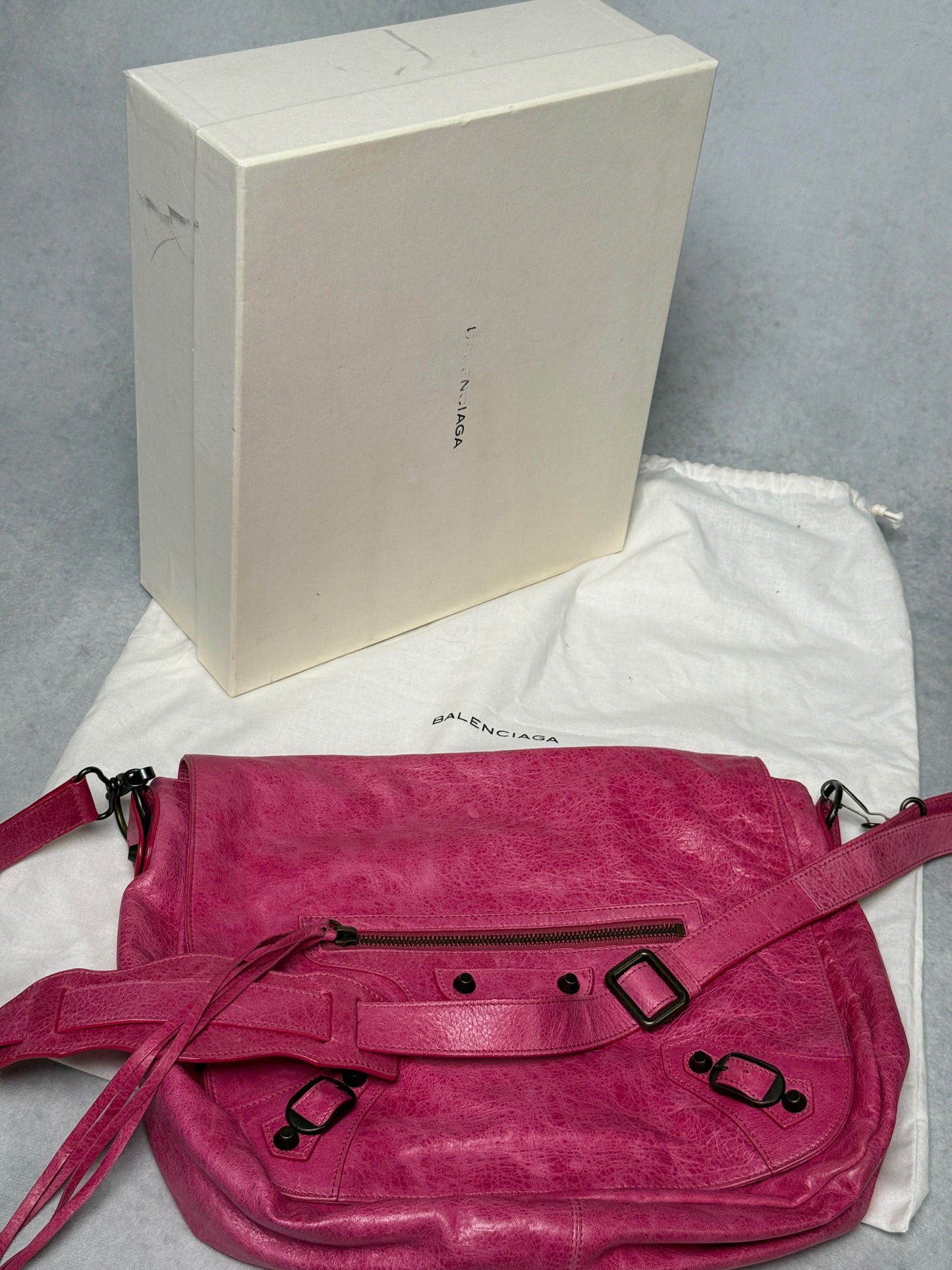 Balenciaga Moto Messenger Bag Pink