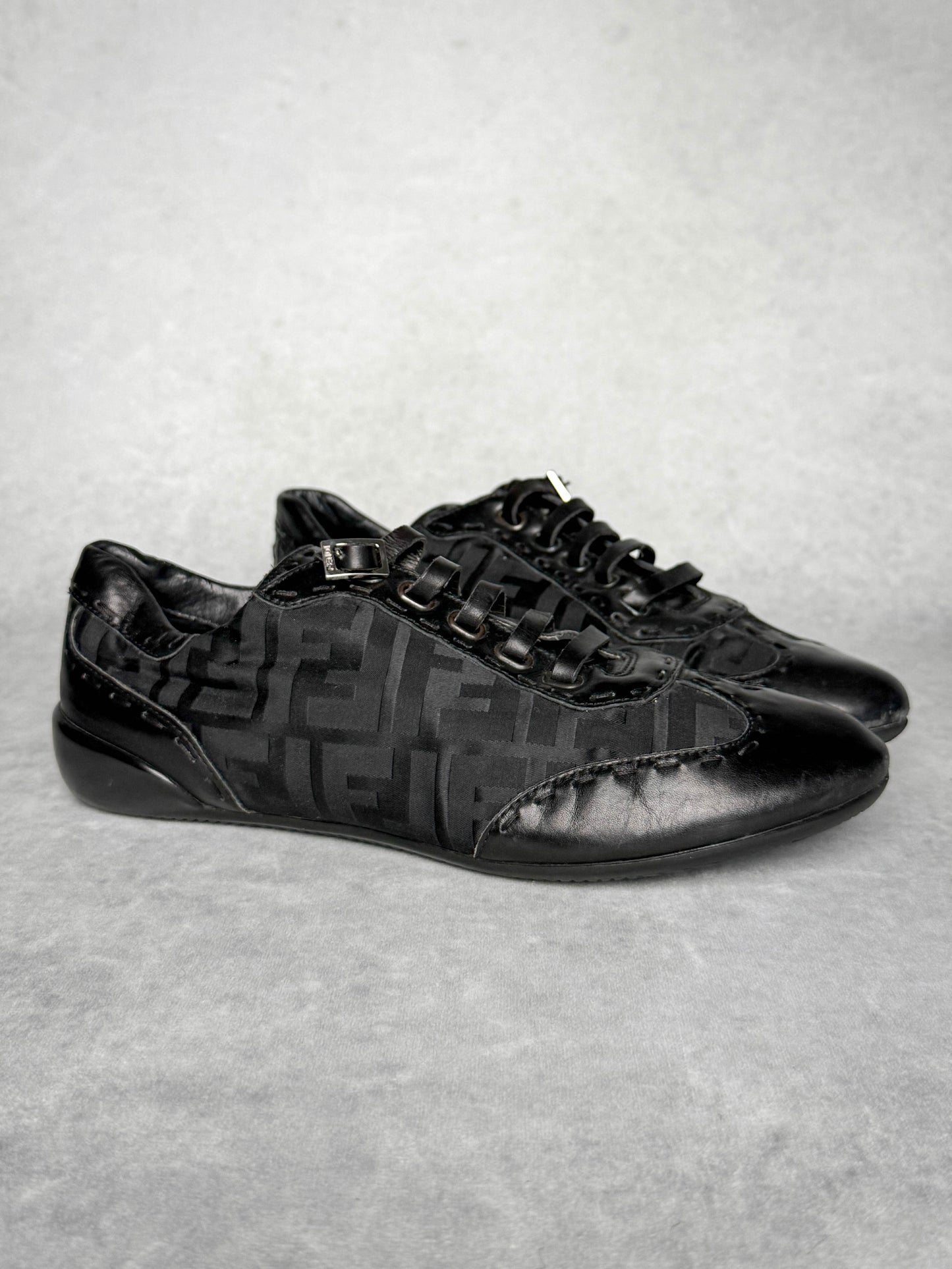 Fendi Vintage Monogram Sneaker Leather/Fabric Black (37.5)