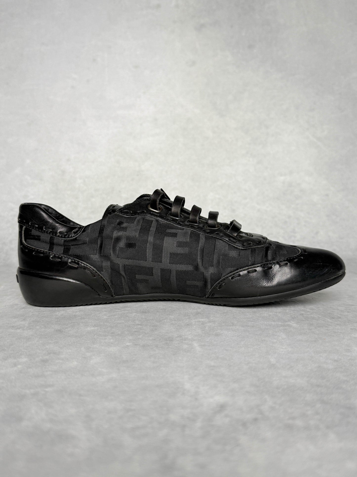 Fendi Vintage Monogram Sneaker Leather/Fabric Black (37.5)