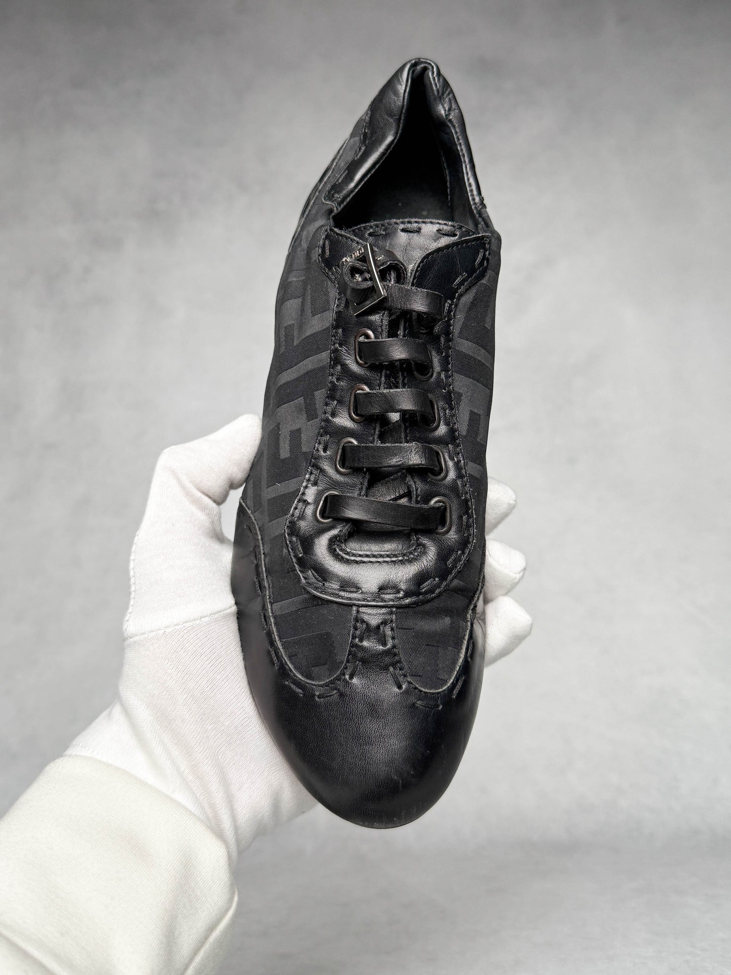 Fendi Vintage Monogram Sneaker Leather/Fabric Black (37.5)