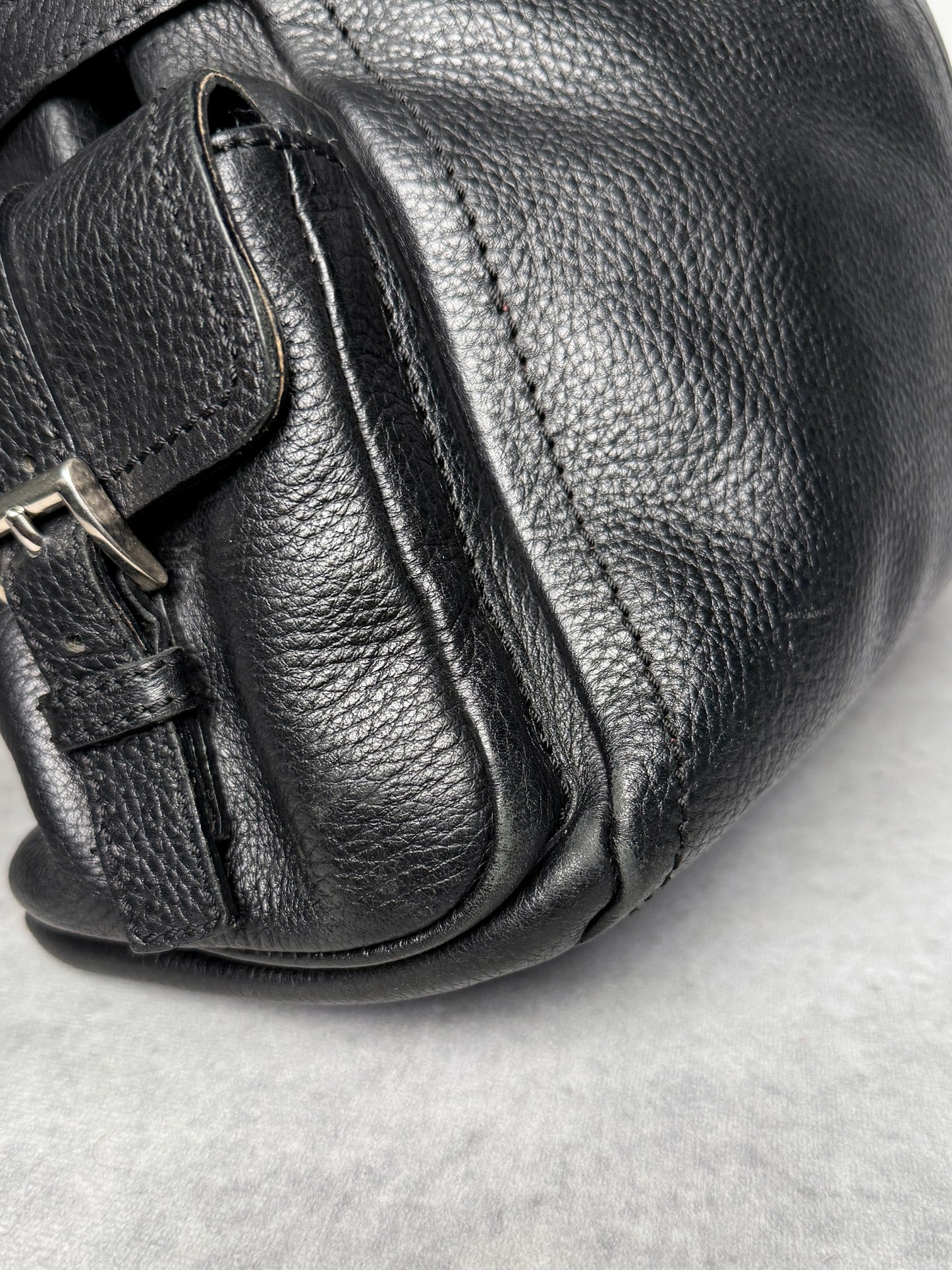 Prada Vitello Daino Black Leather Tote Bag