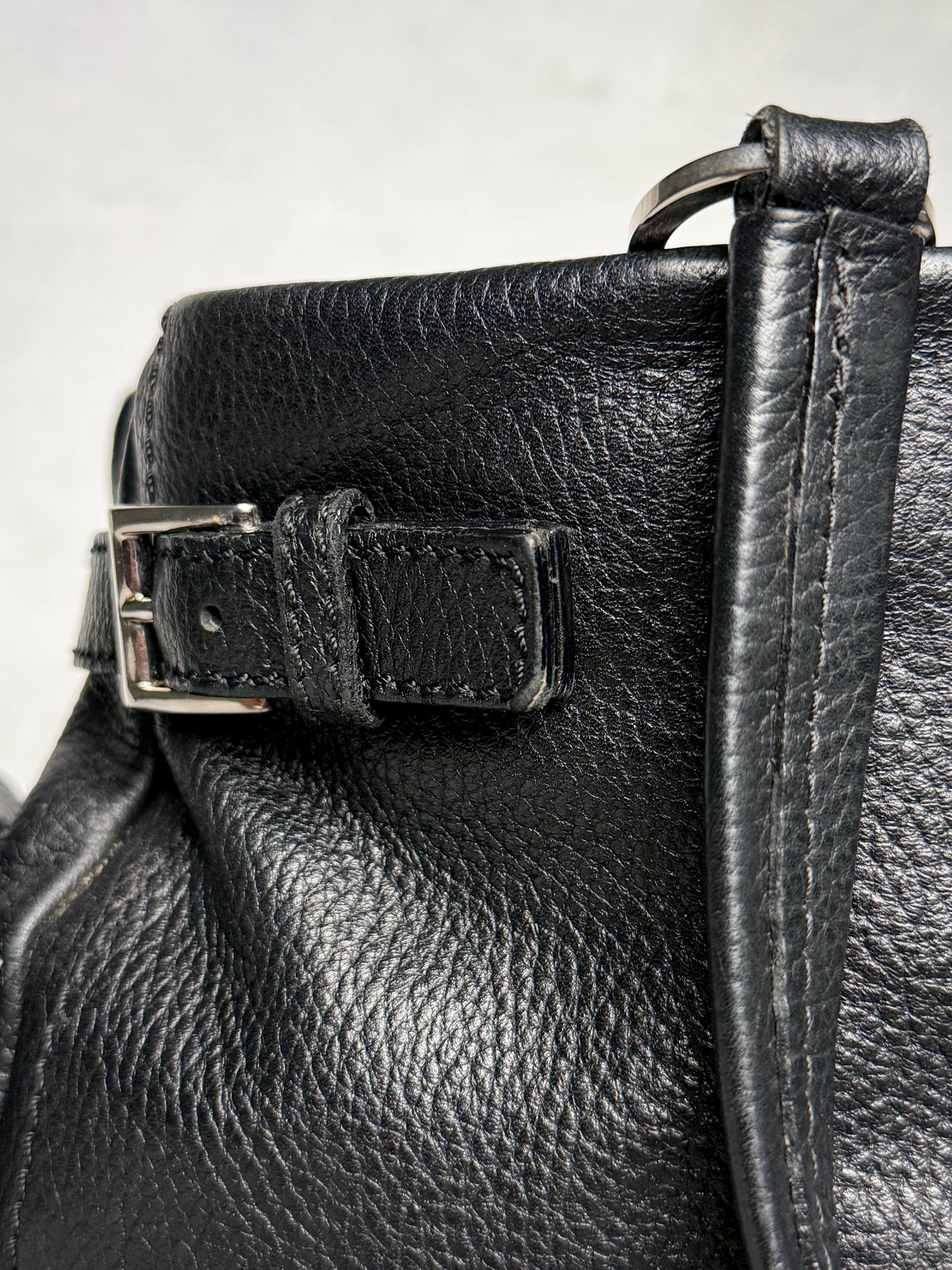 Prada Vitello Daino Black Leather Tote Bag