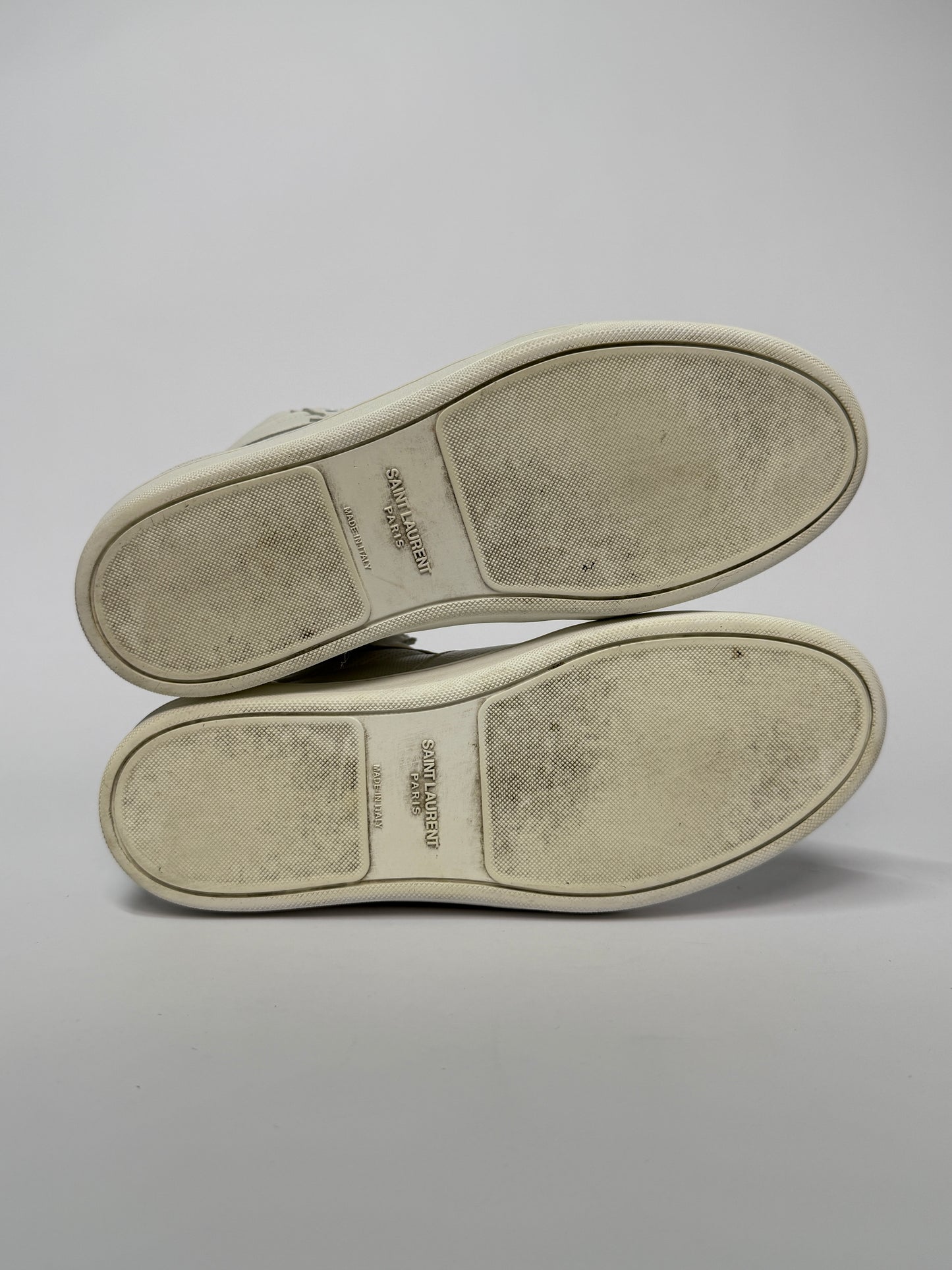 Saint Laurent SL/10H Hightop White Perforated Leather (42)
