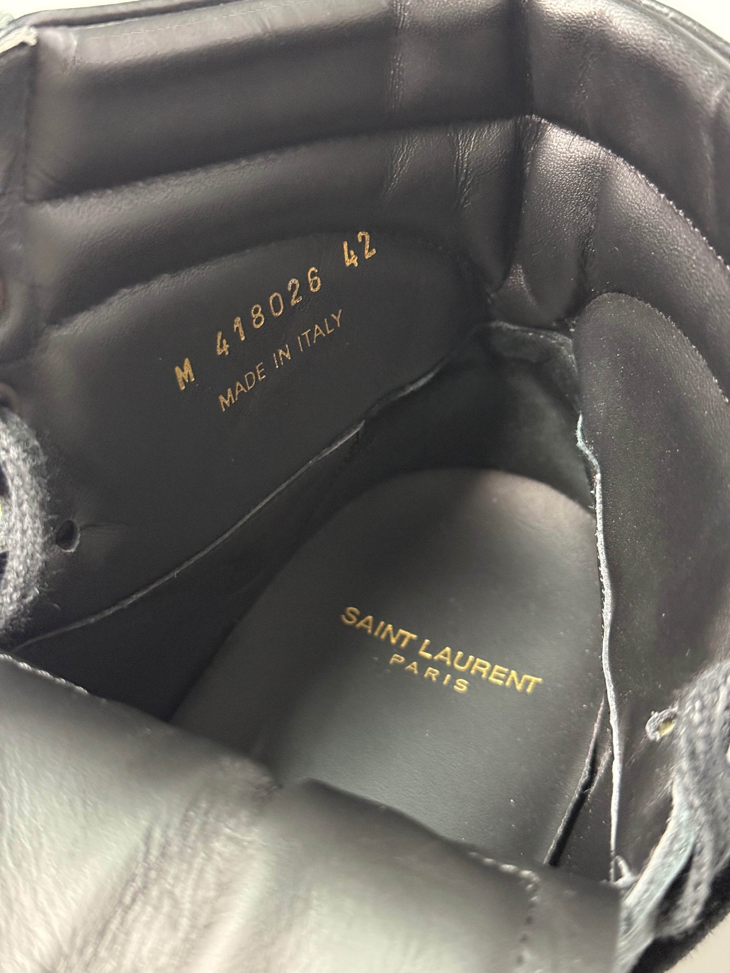 Saint Laurent SL/10H Hightop Black Perforated Leather (42)