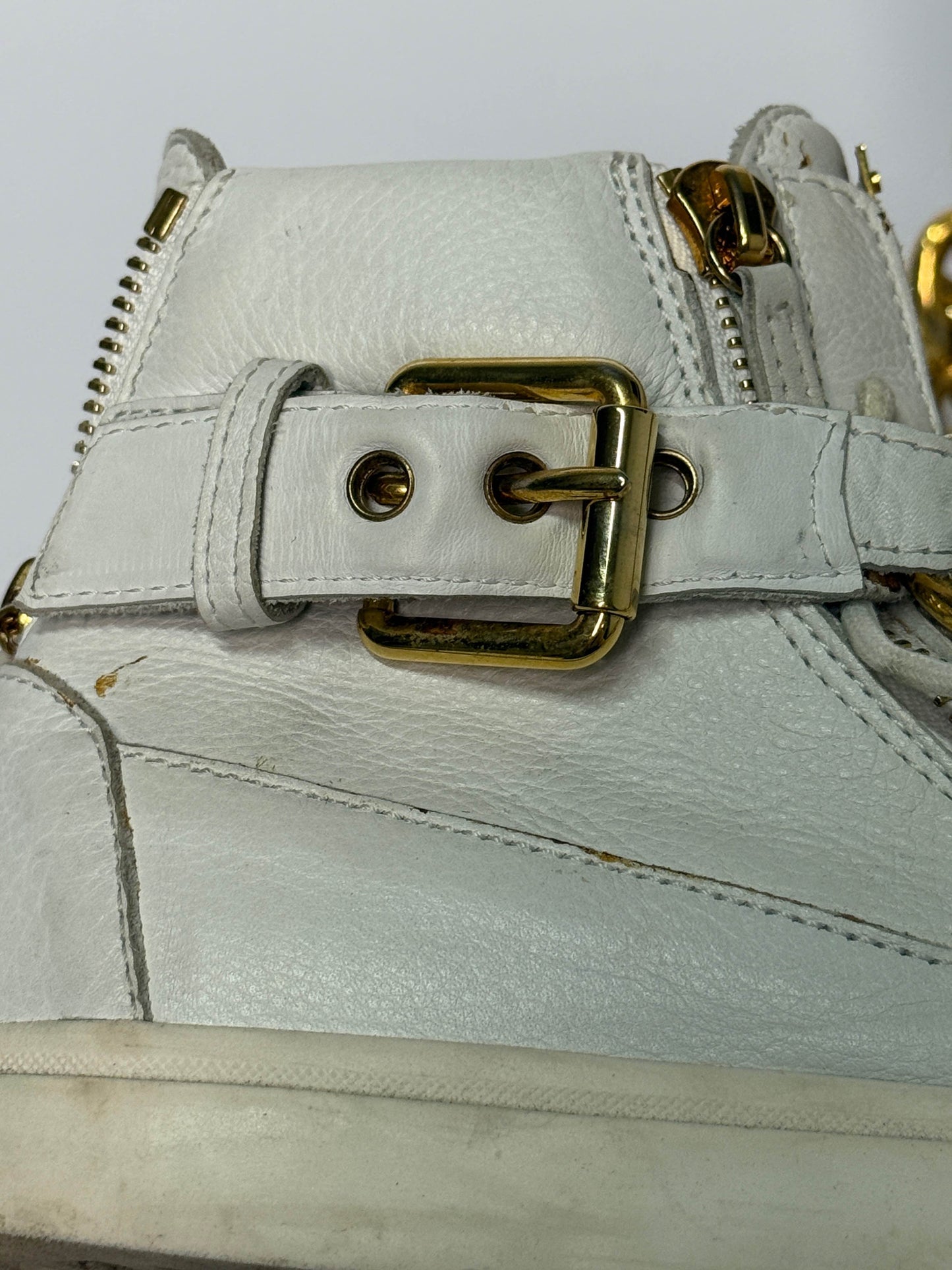 Giuseppe Zanotti Hightop Gold Chain Sneaker (39)
