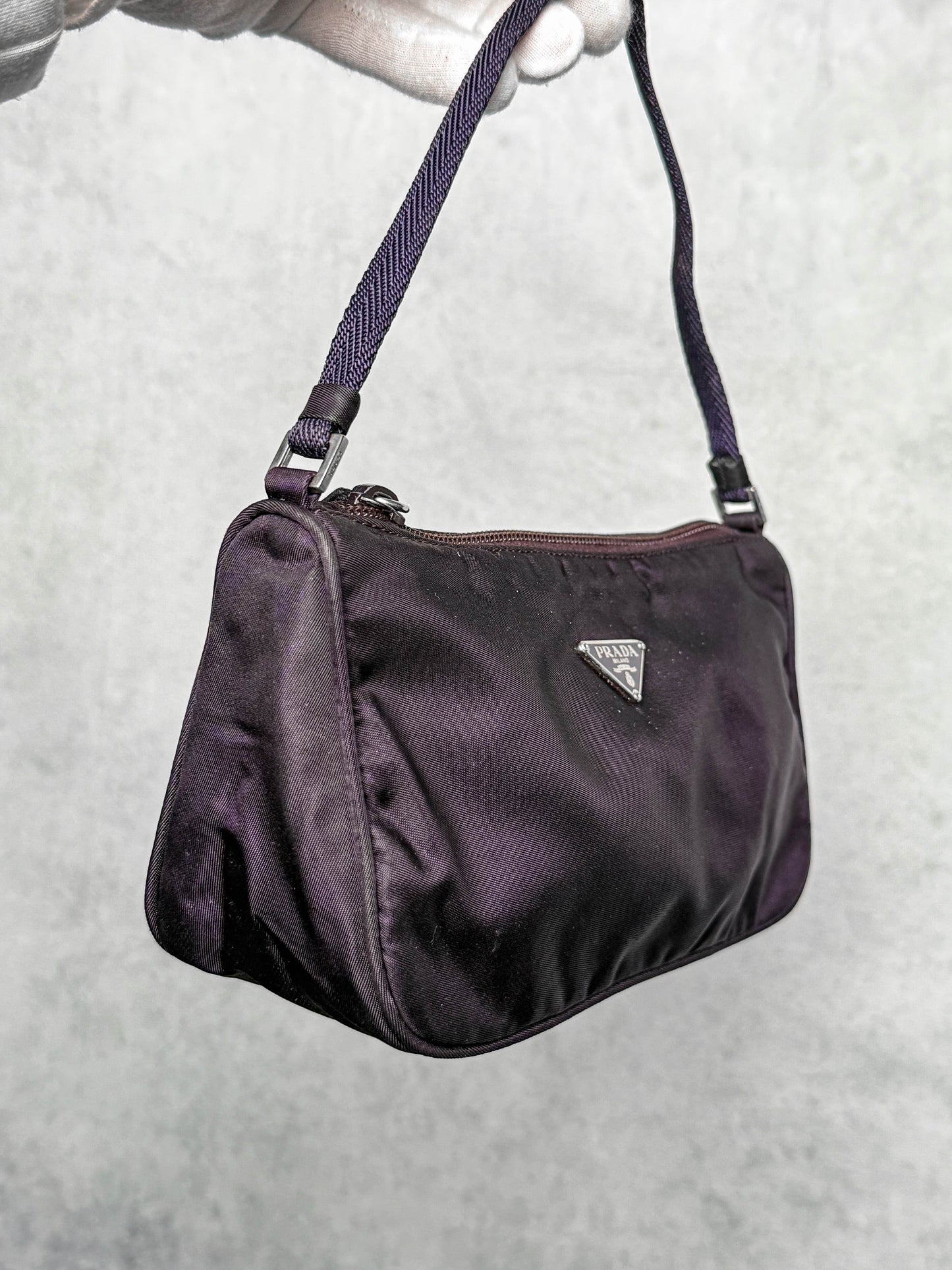 Prada Nylon Pochette Dark Purple