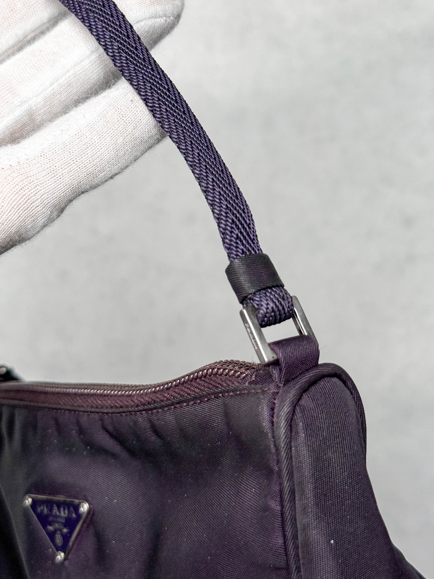 Prada Nylon Pochette Dark Purple