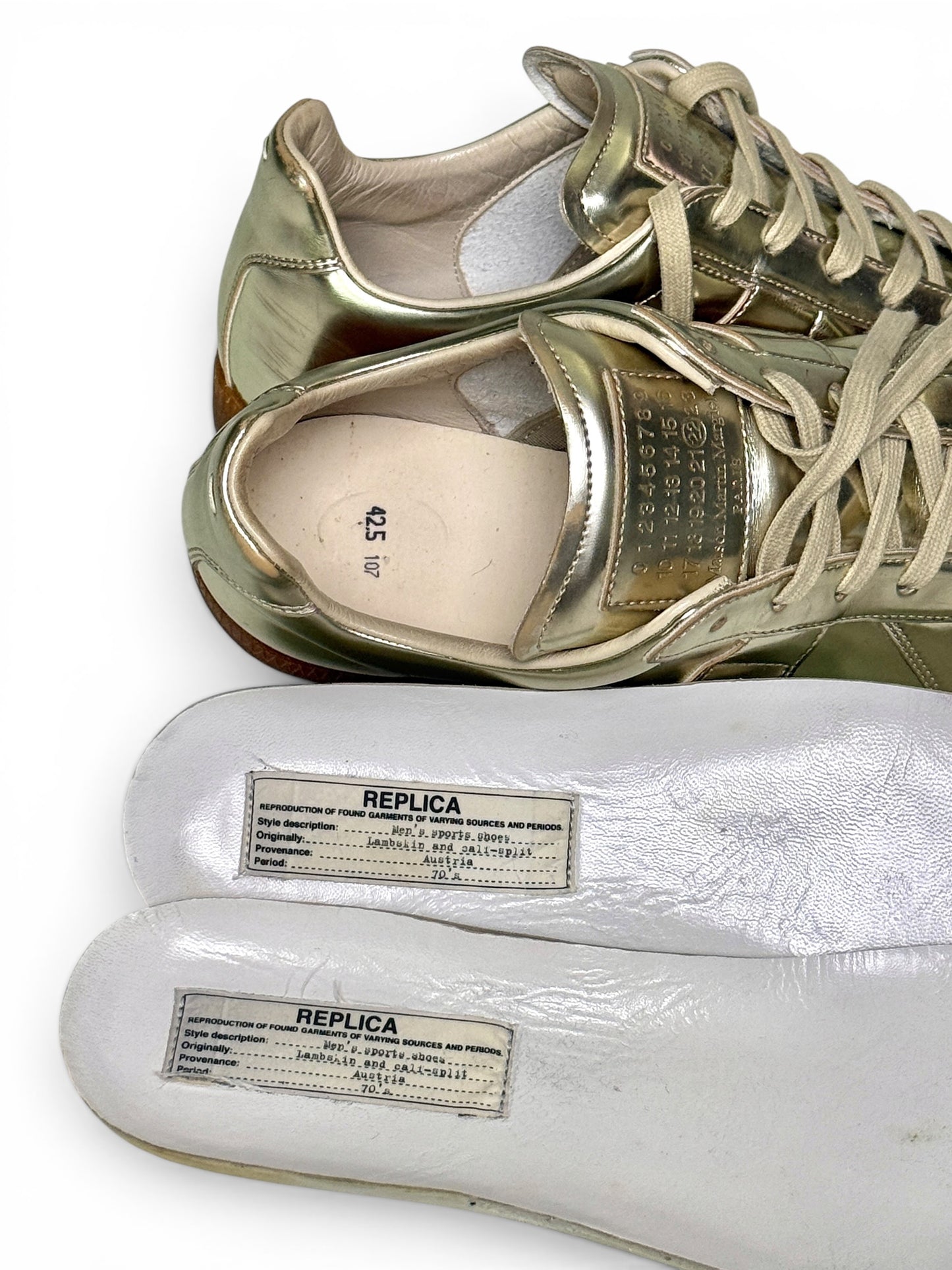 Maison Margiela 2010 Gold Metallic GATs (42.5)