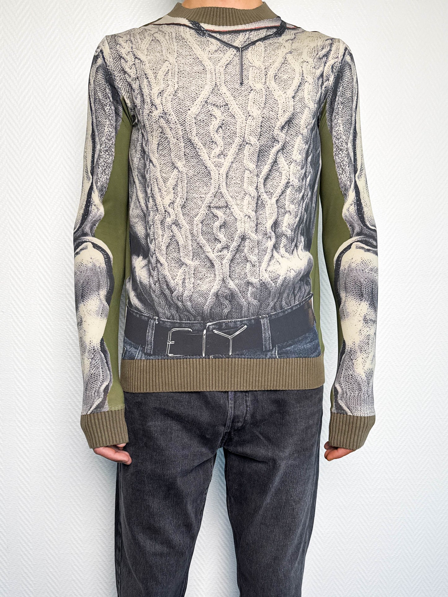 Y/Project x Jean Paul Gaultier Trompe L'Oeil Cable Knit Top Unisex (L)