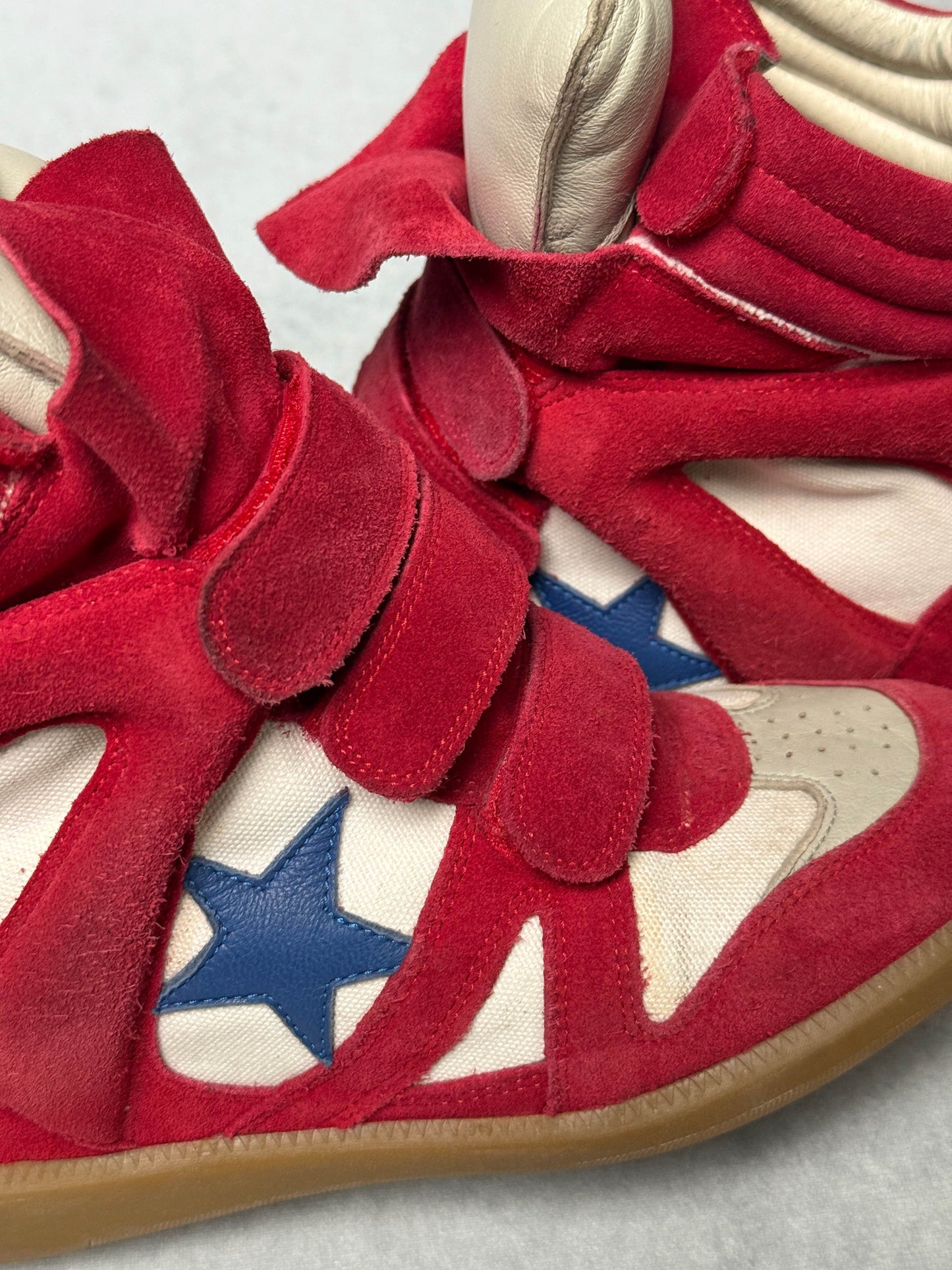 Isabel Marant Bayley Wedge Sneaker Red/Blue Stars (39)