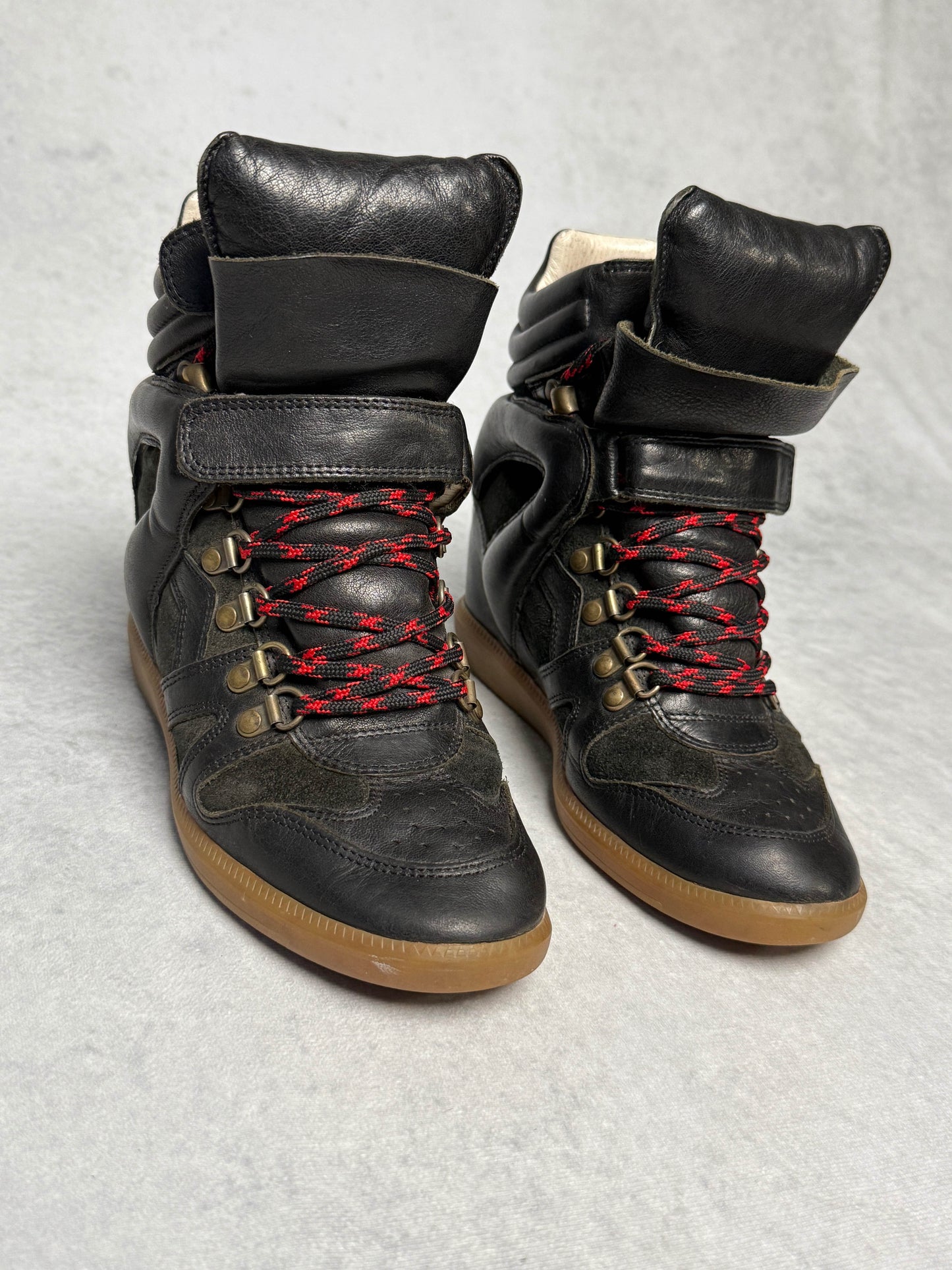 Isabel Marant Bekett Wedge Sneaker Black Leather (38)