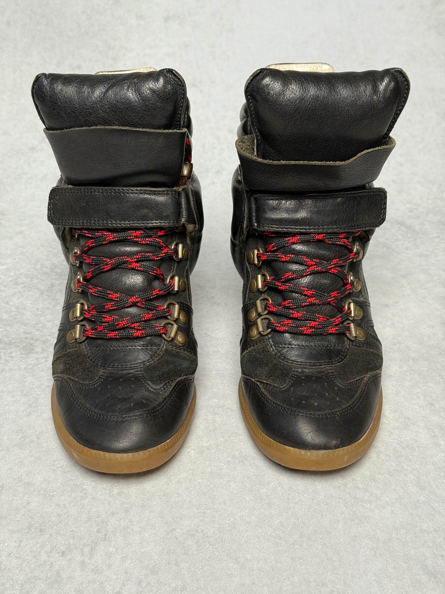 Isabel Marant Bekett Wedge Sneaker Black Leather (38)